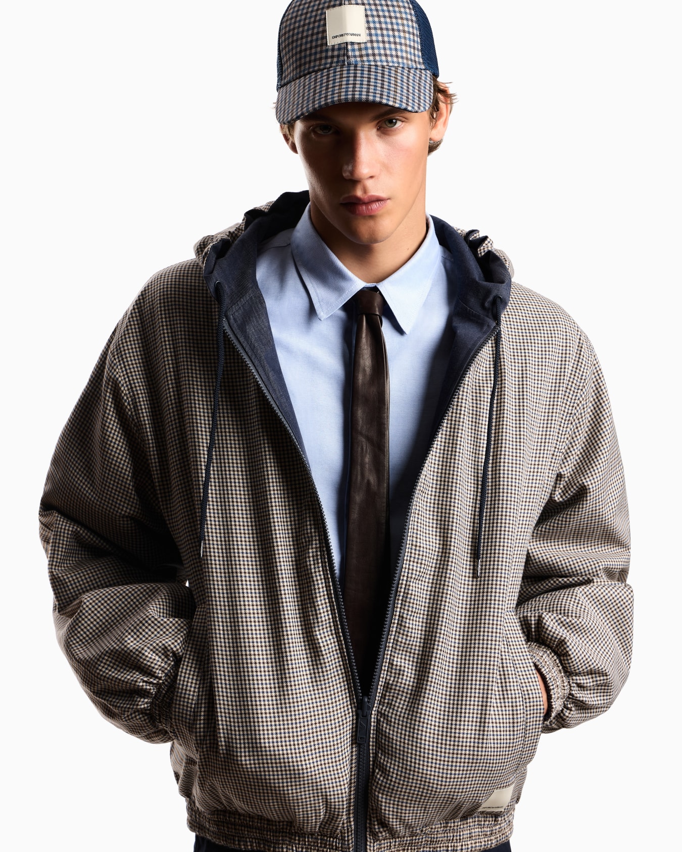 Eagle Club フード付きリバーシブルブルゾン デニム スライドする 4