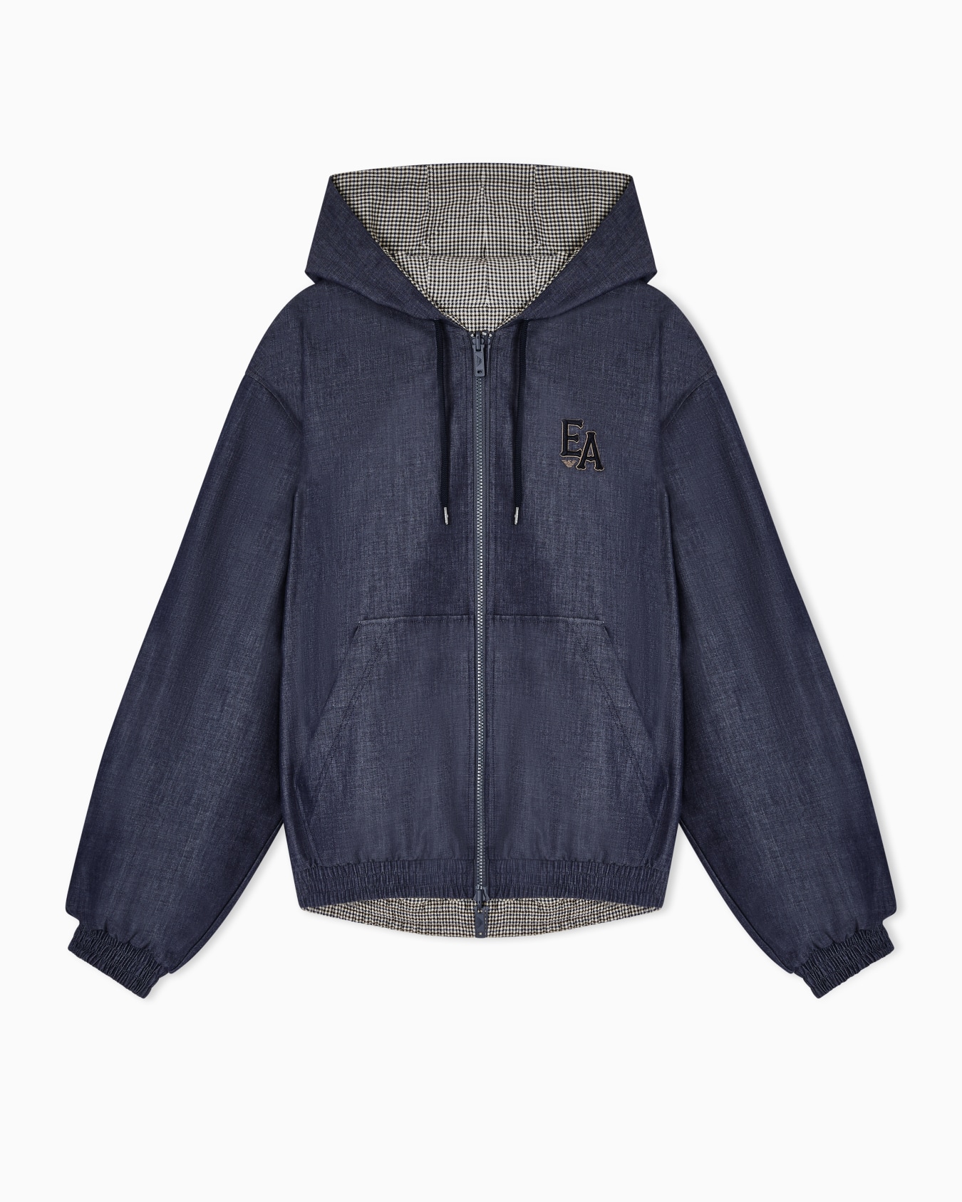 Eagle Club フード付きリバーシブルブルゾン デニム スライドする 0