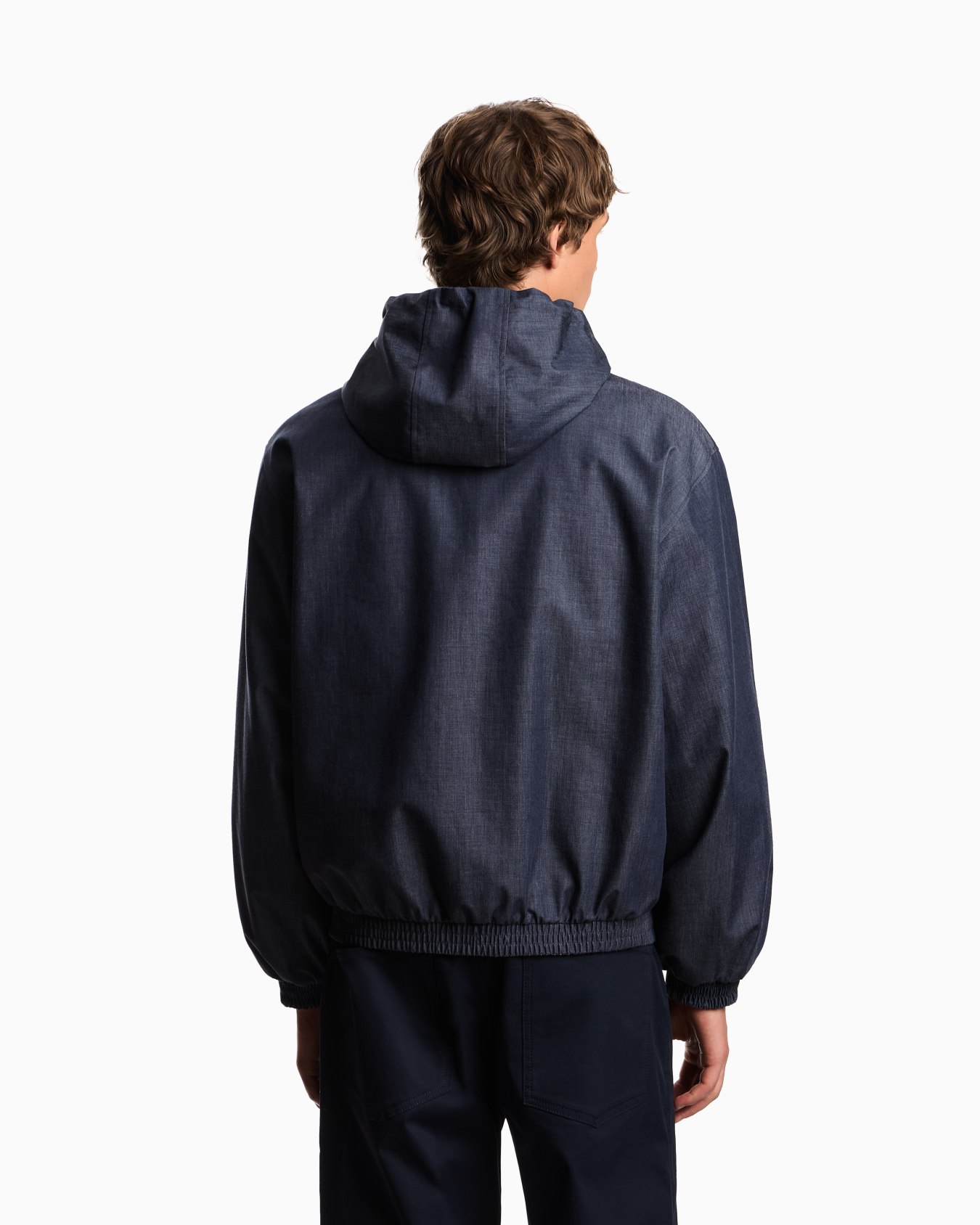 Eagle Club フード付きリバーシブルブルゾン デニム スライドする 2