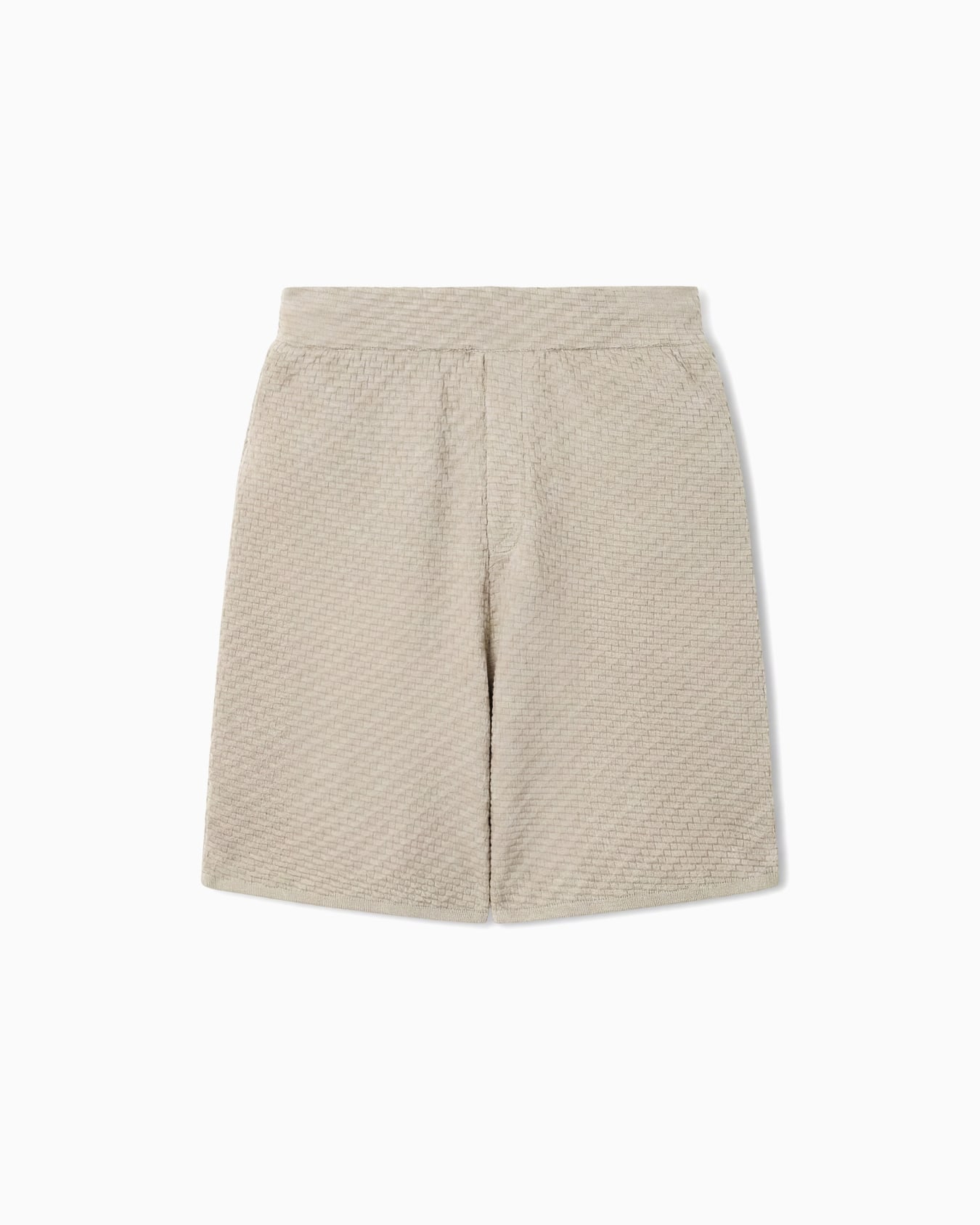 バミューダパンツ ビスコースニット レリーフステッチ モチーフ スライドする 0
