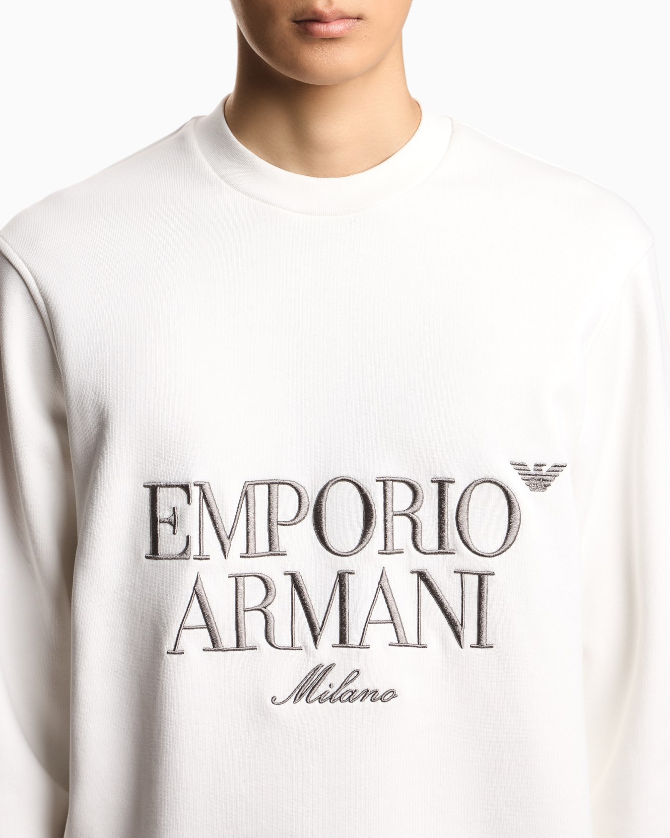 French terry jersey sweatshirt with embroidered logo Slide 4