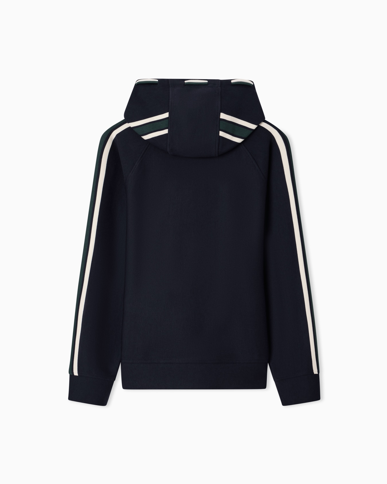 Hooded sweatshirt in a Lyocell blend double jersey with stripes Slide 2