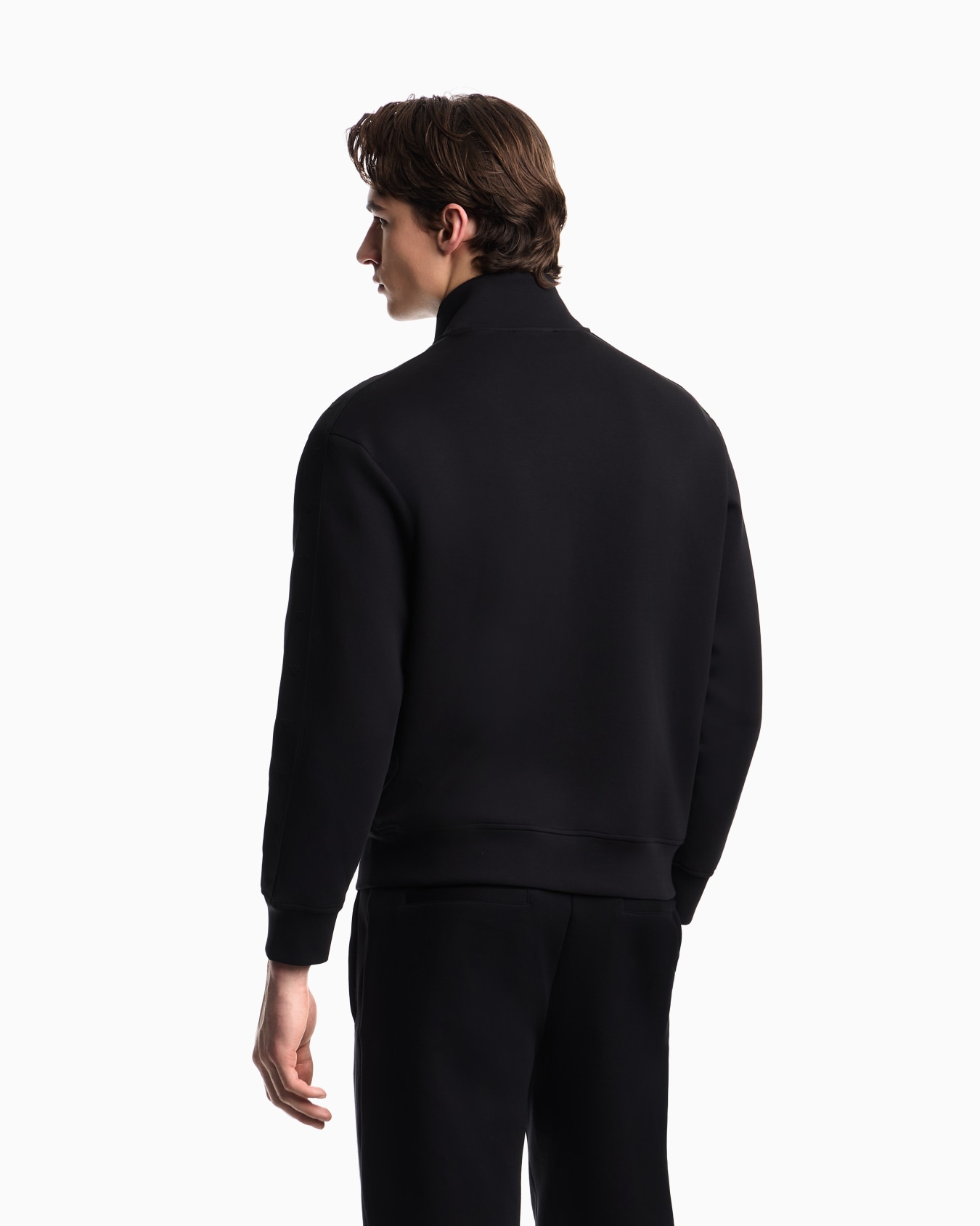 Full zip double jersey sweatshirt with micro eagle band スライドする 3