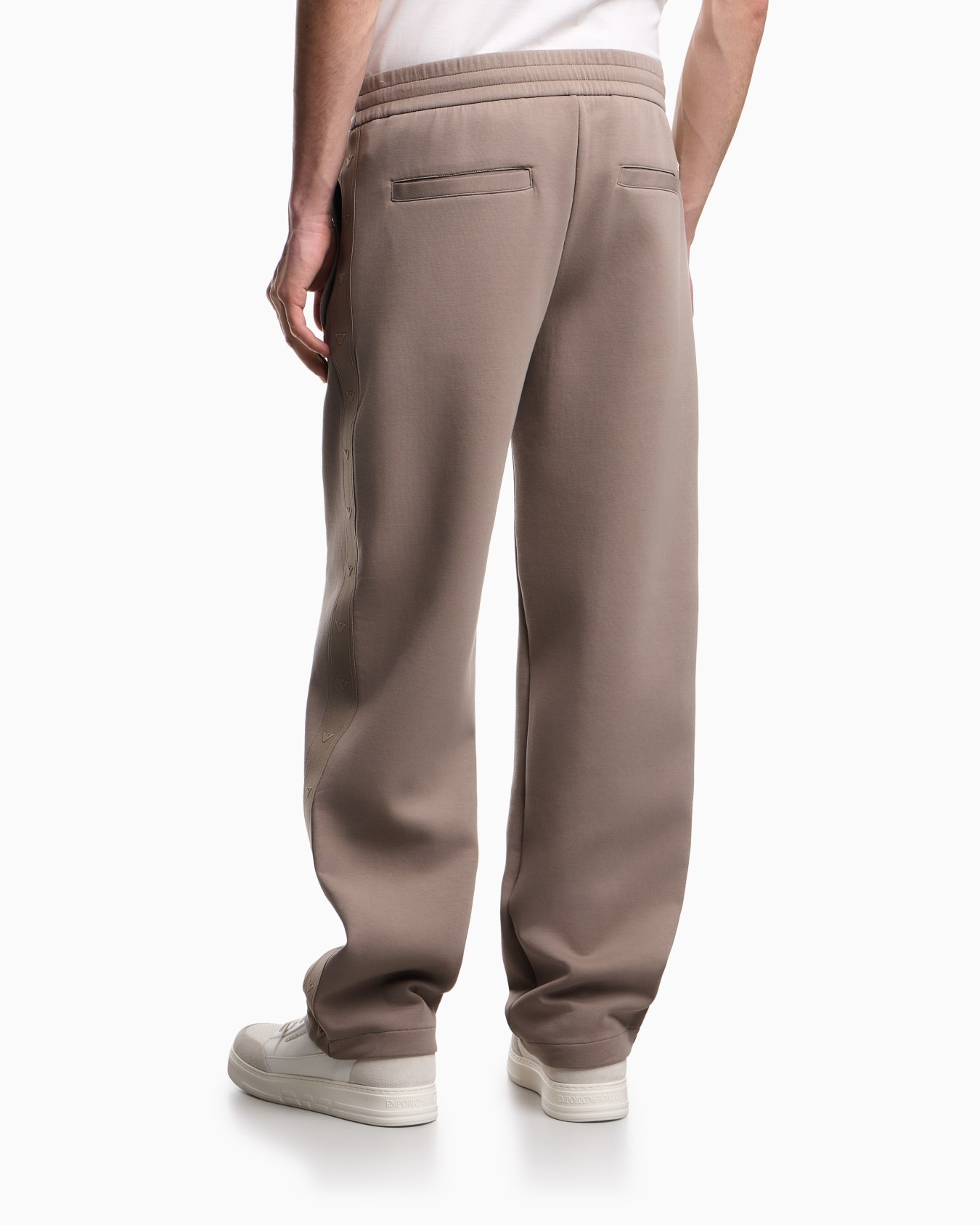 Double jersey trousers with micro eagle band Folie 2