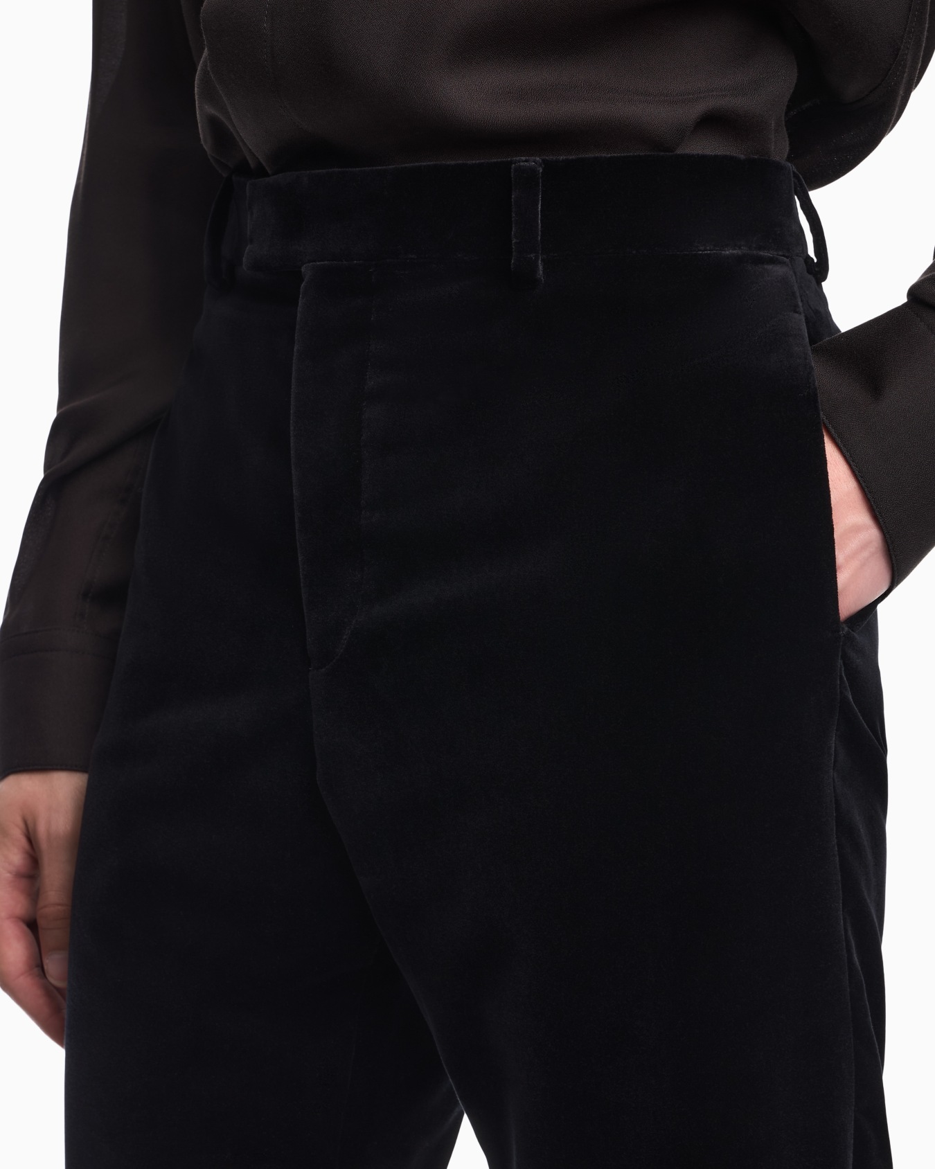 Smooth velvet trousers Slide 4
