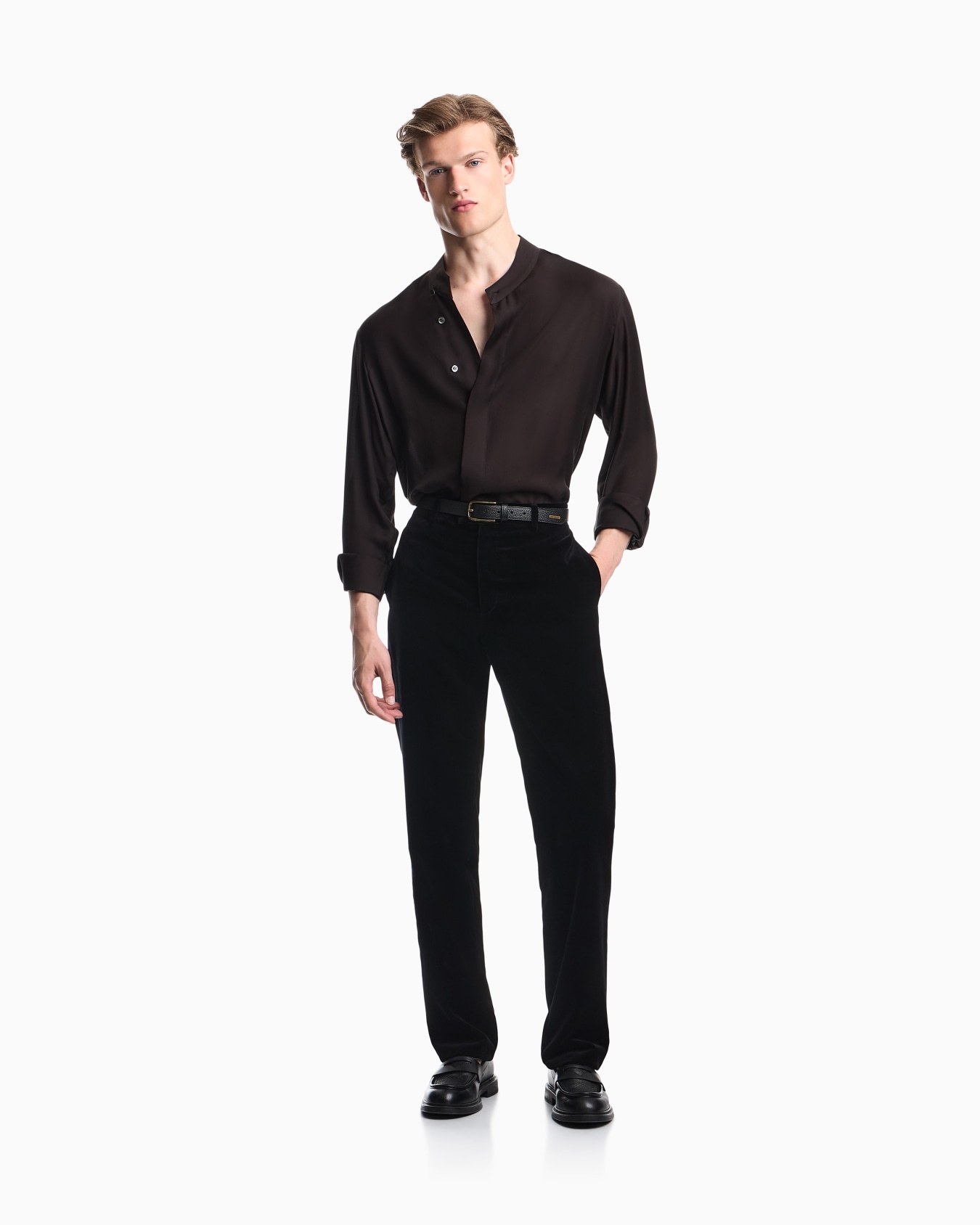 Smooth velvet trousers Slide 1