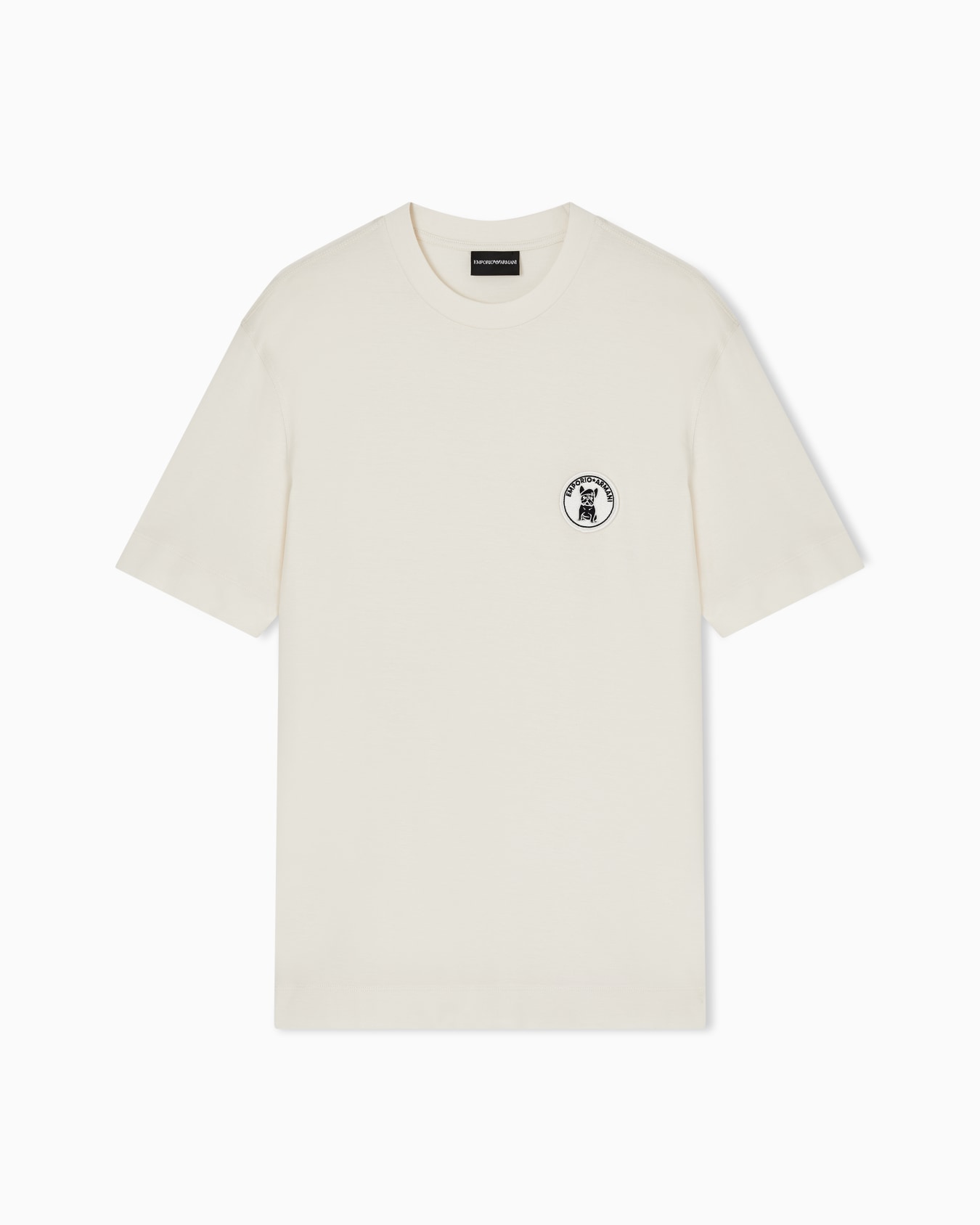 Basic crewneck stretch jersey T-shirt Slide 0