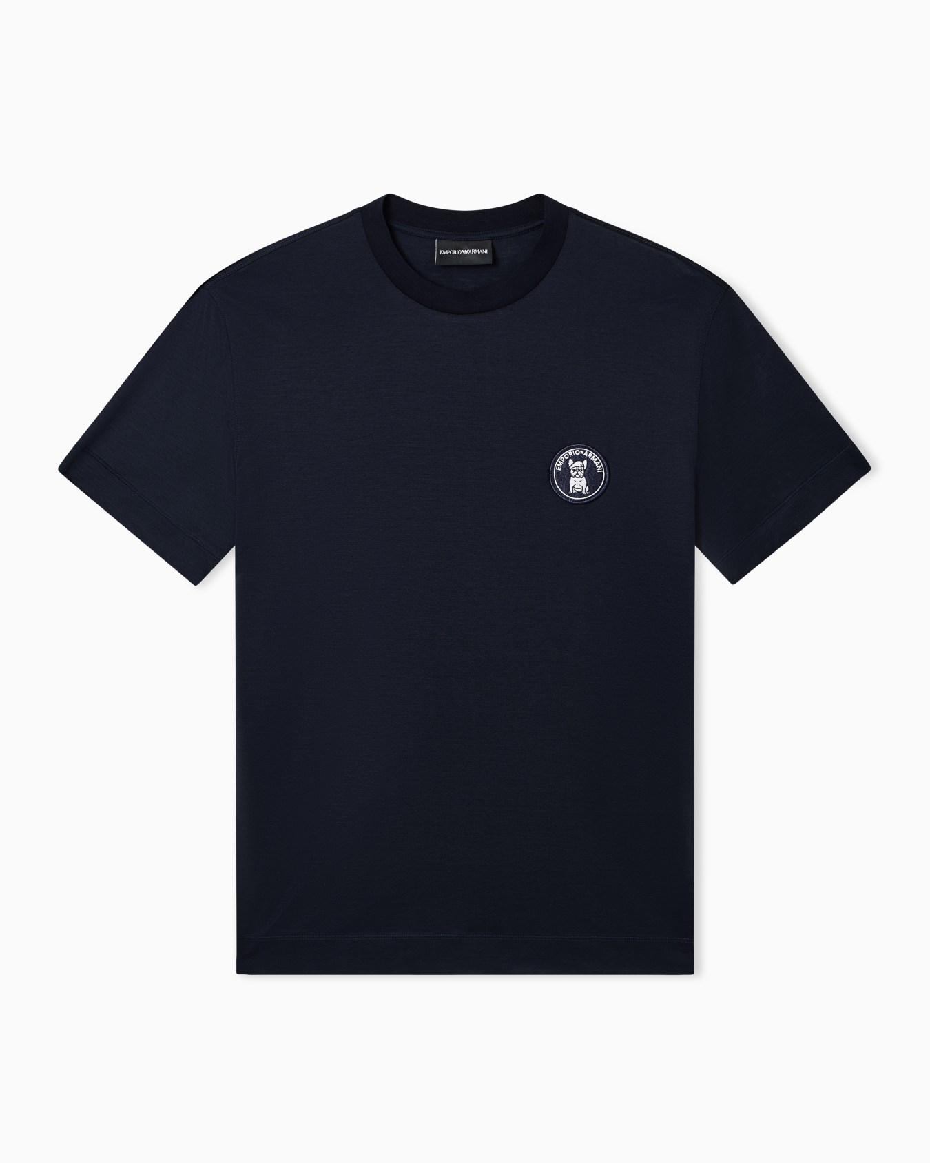 Basic crewneck stretch jersey T-shirt Slide 0