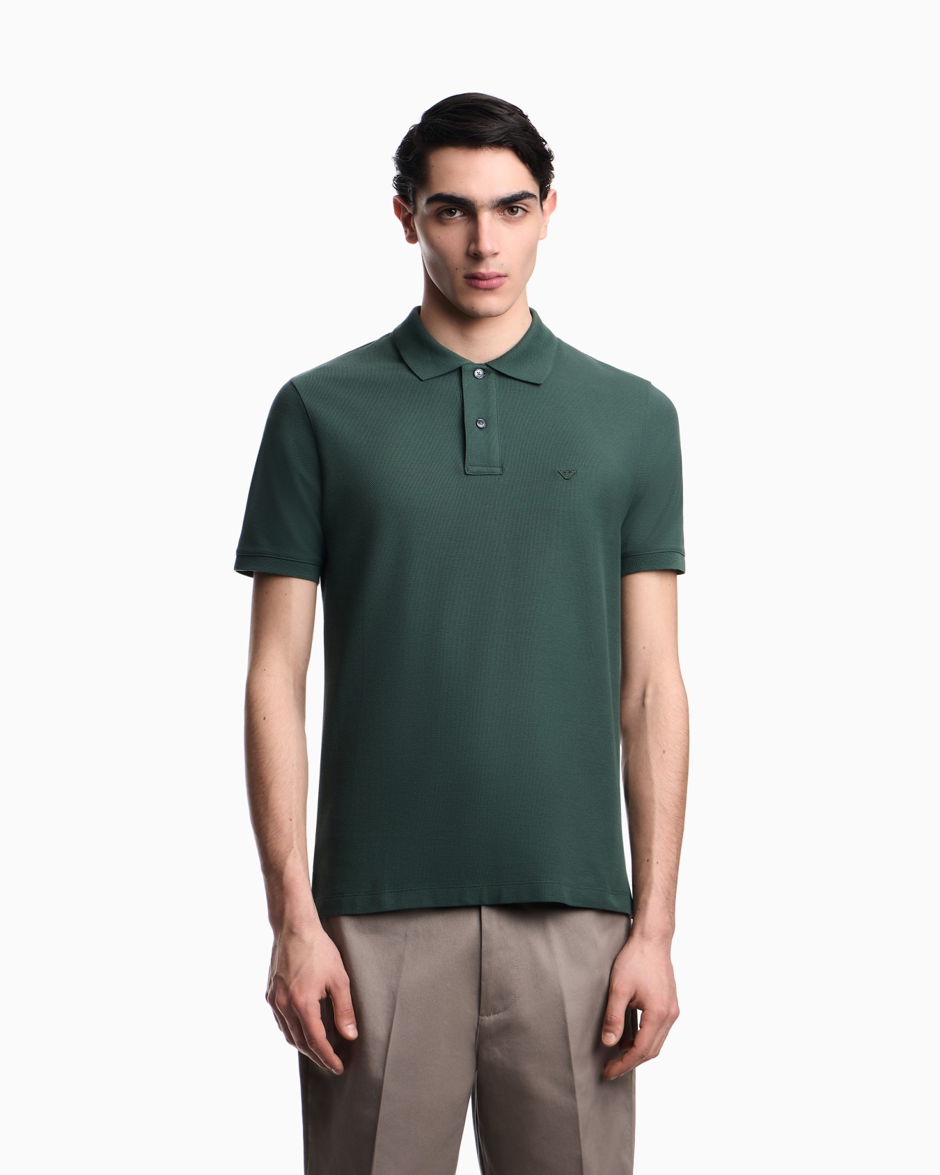 Polo slim fit de piqué Diapositiva 3