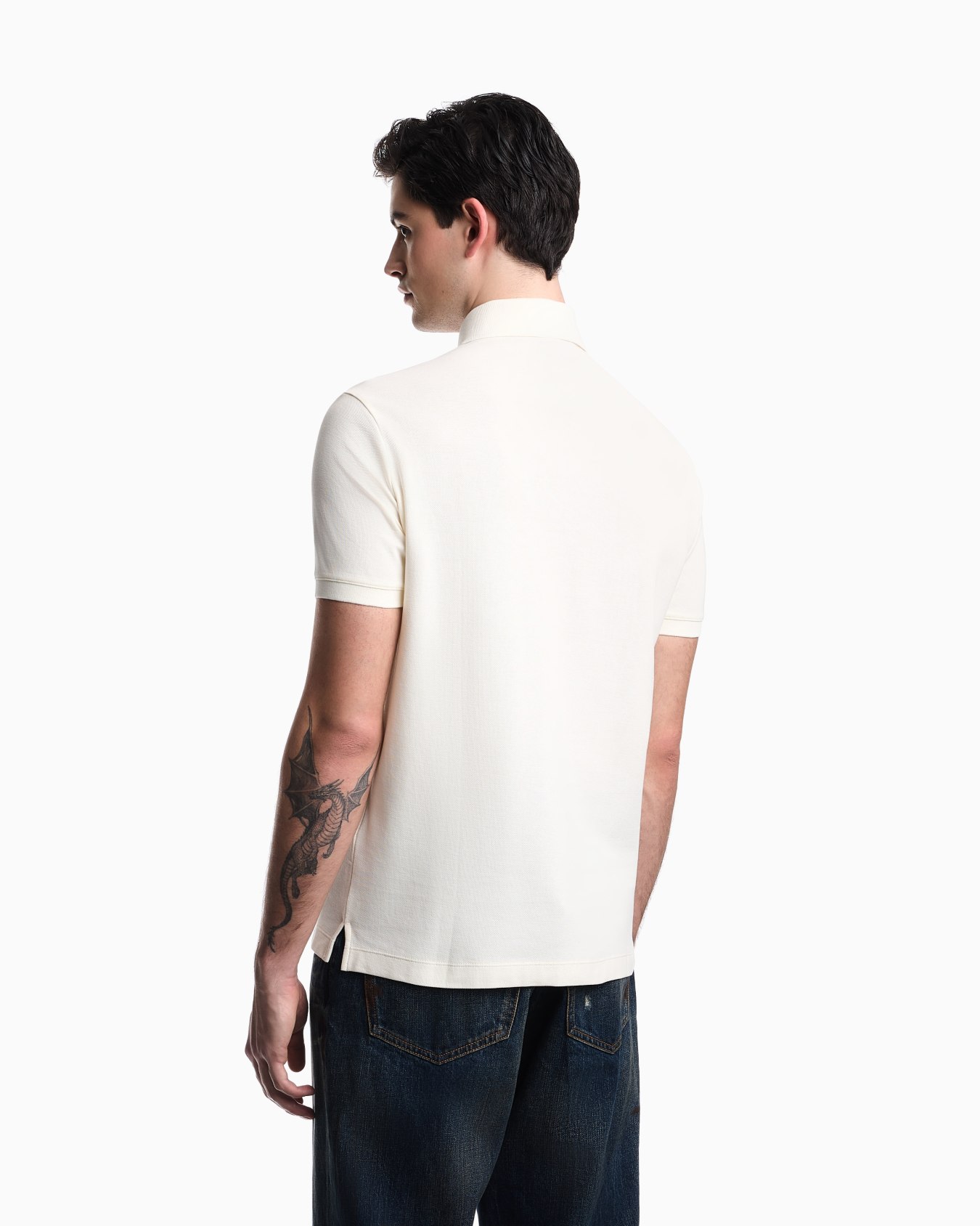 Piqué polo shirt with French bulldog patch Slide 2