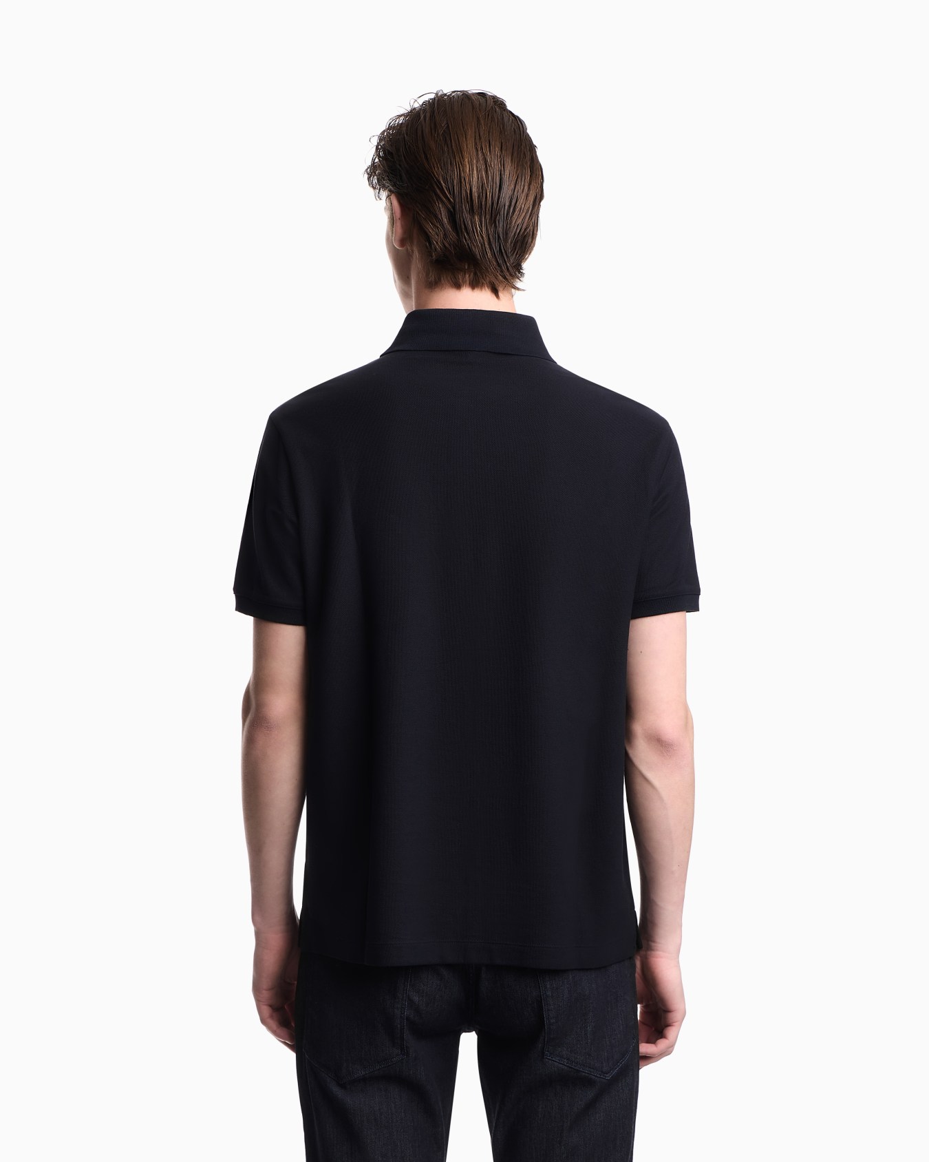 Piqué polo shirt with French bulldog patch Slide 3