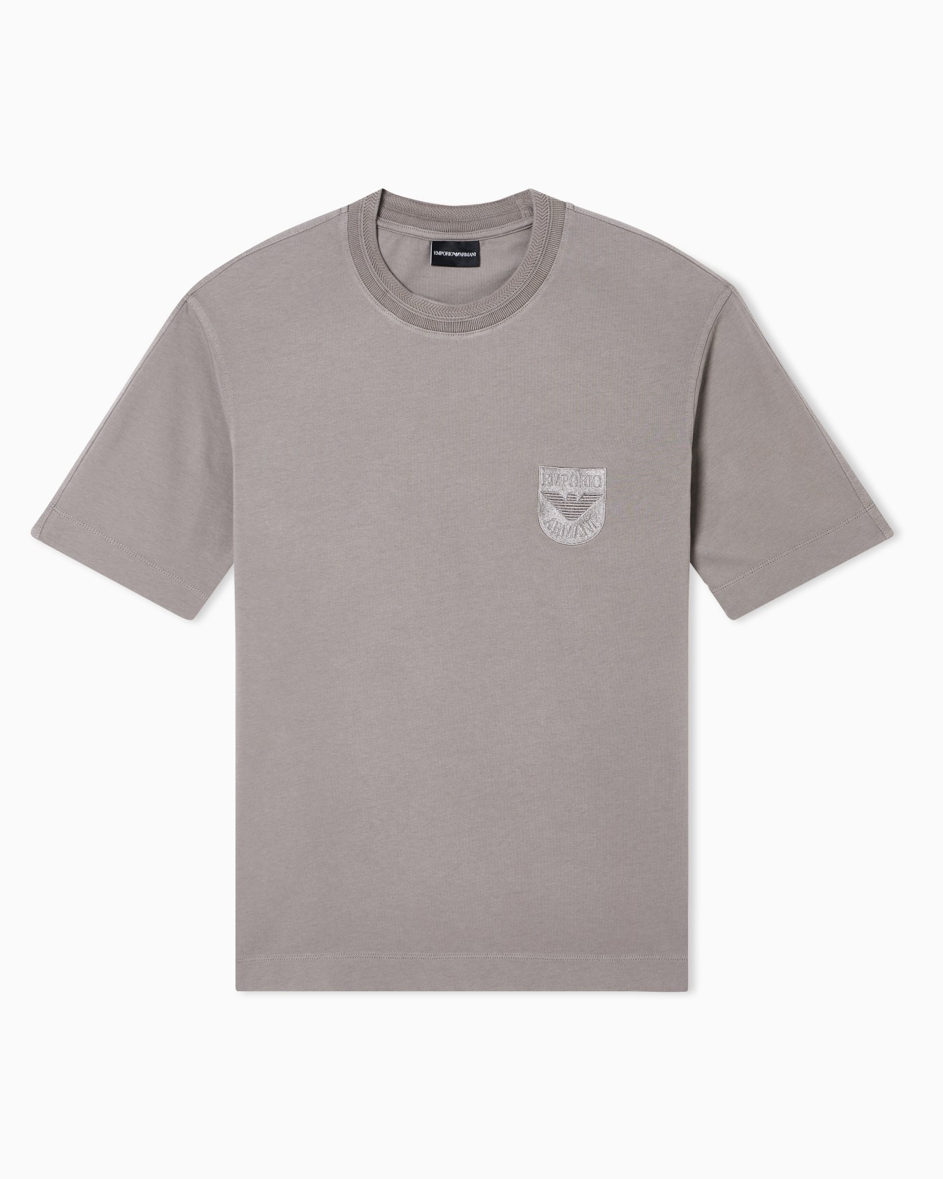 Heavy jersey T-shirt with shield embroidery Slide 0