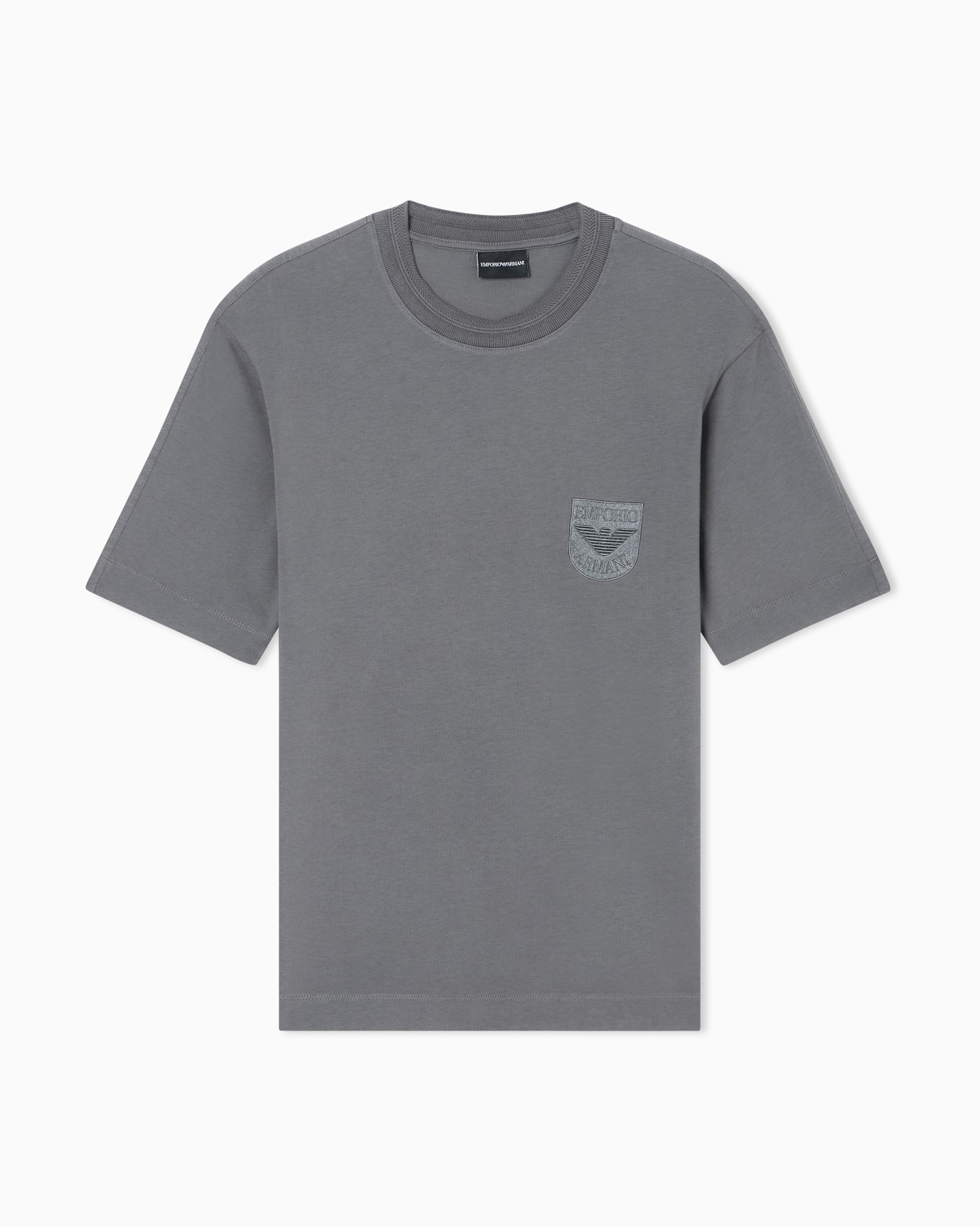 Heavy jersey T-shirt with shield embroidery Slide 0