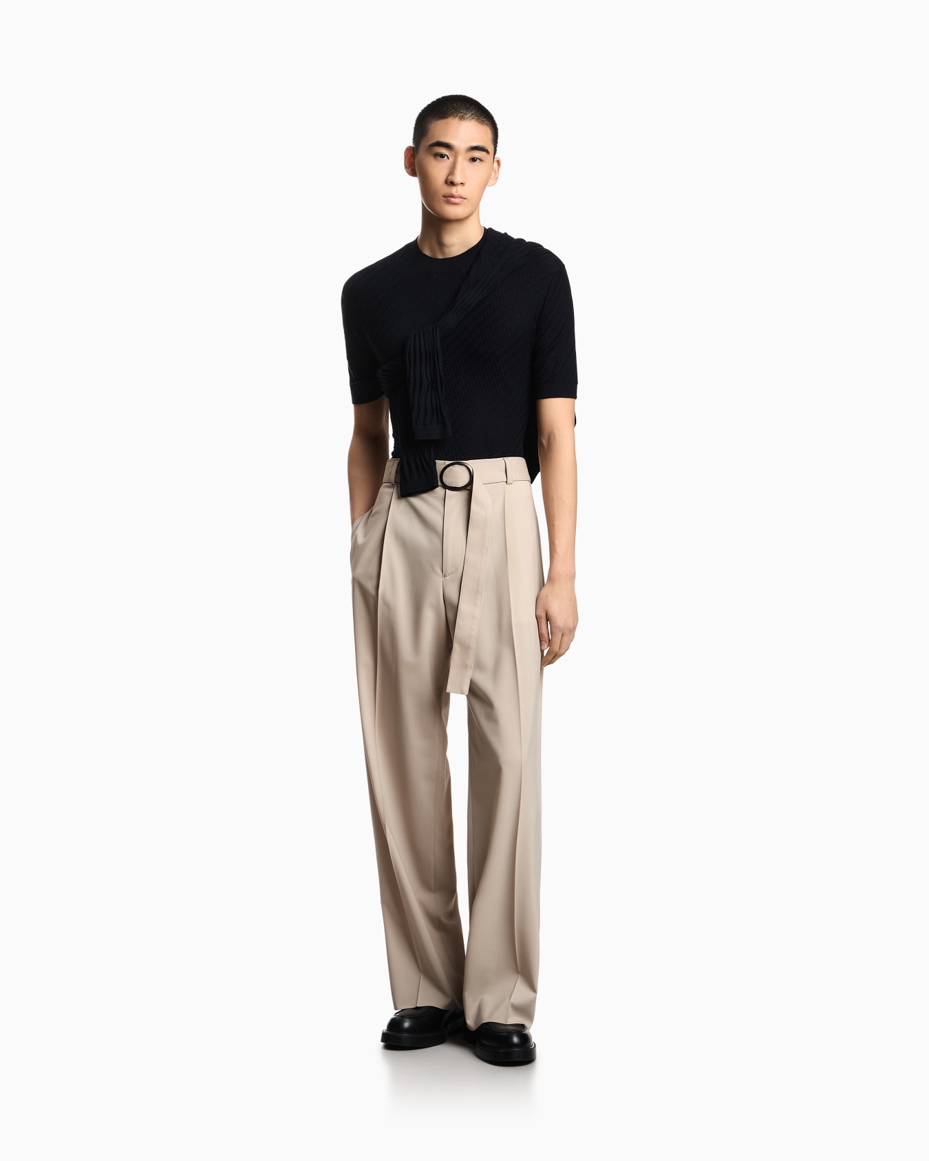 Textured virgin-wool jumper Slide 1