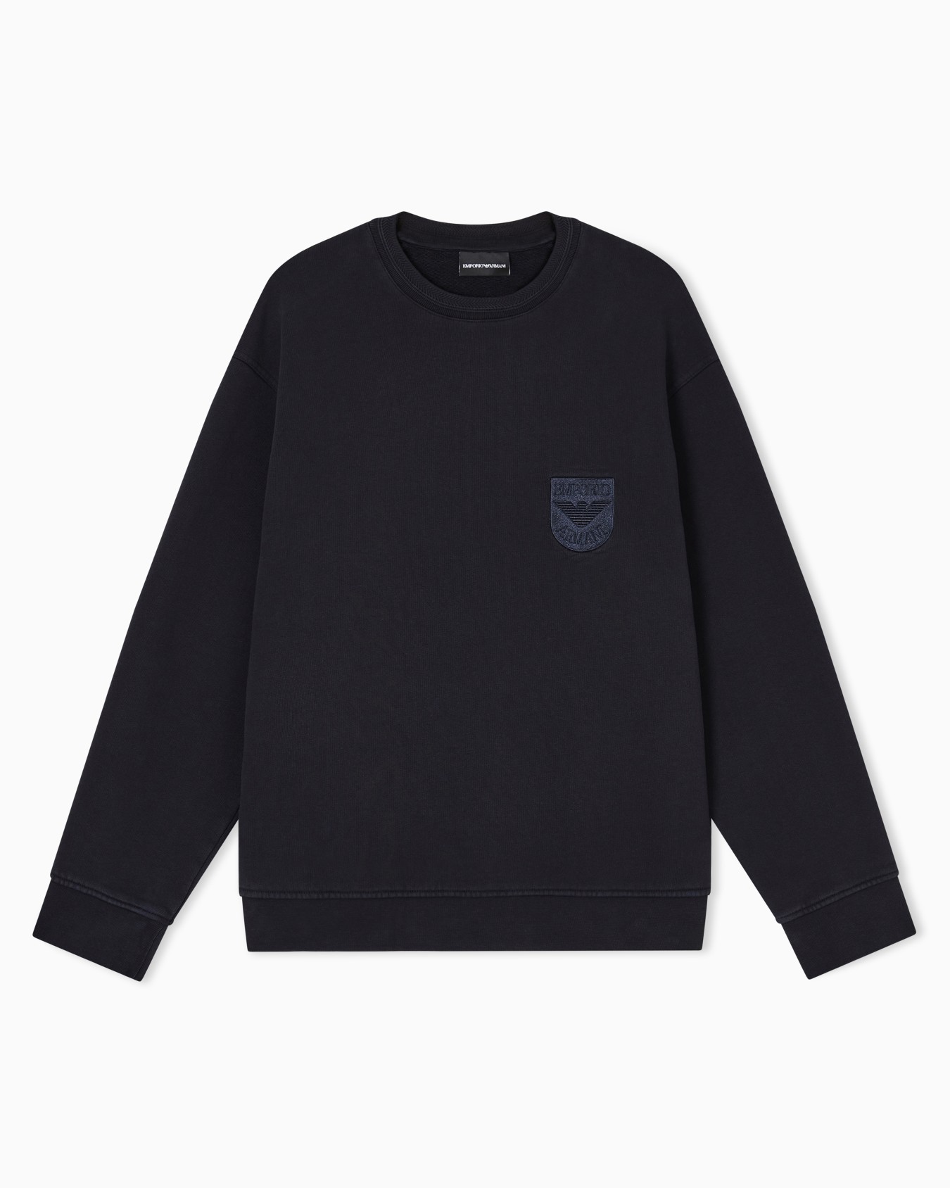 French terry jersey sweatshirt with shield embroidery Slide 0