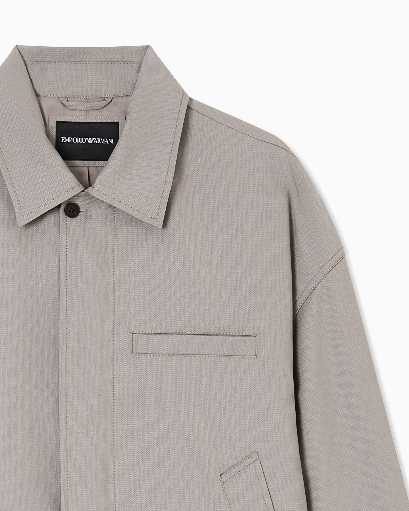 Chaqueta de lana fría microadamascada con estructura de espiga Diapositiva 3