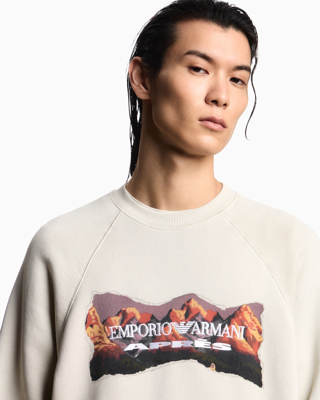 Sudadera de punto suave con estampado de montaña Après Diapositiva 4