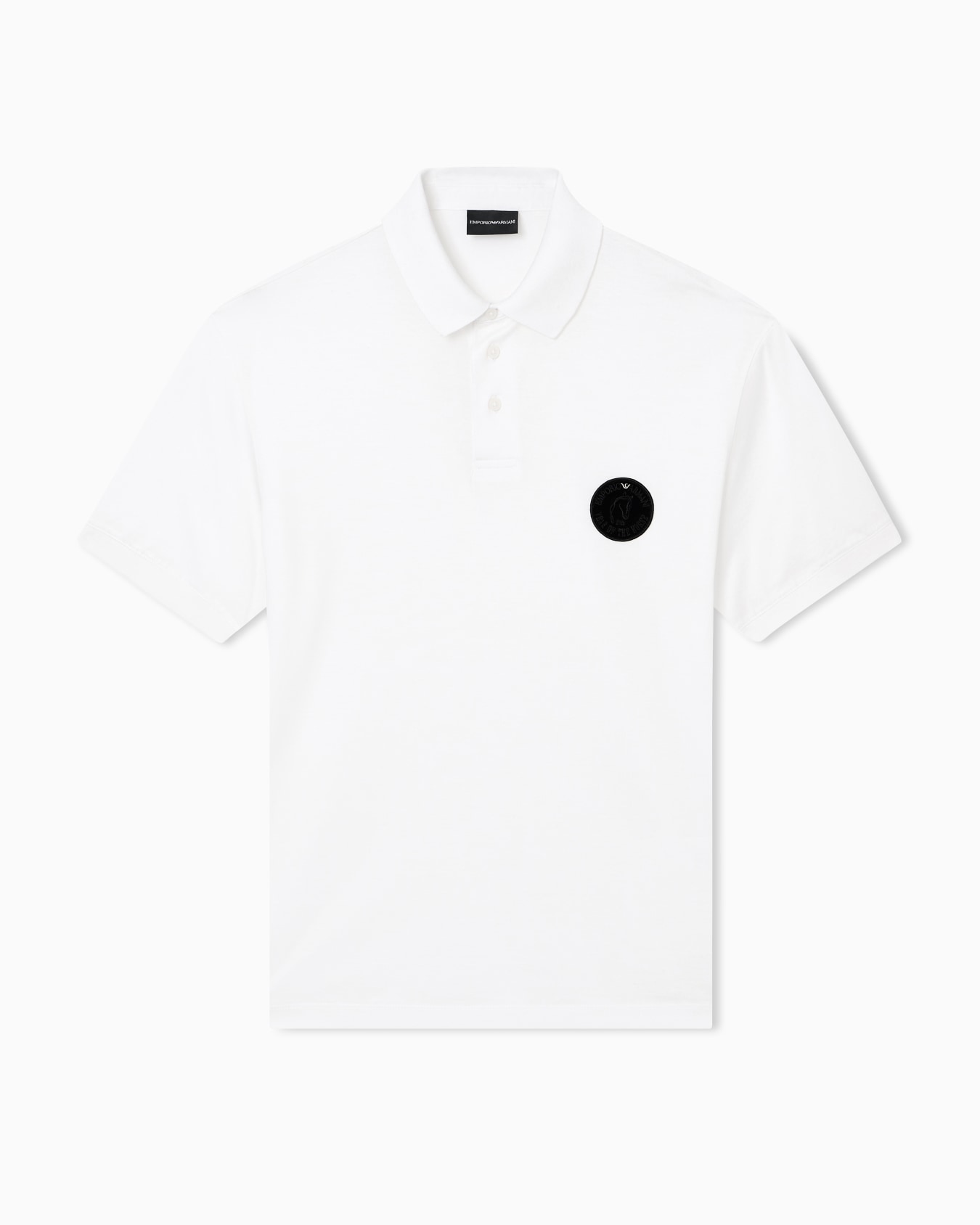 Lyocell blend jersey polo shirt with Lunar New Year patch Slide 0