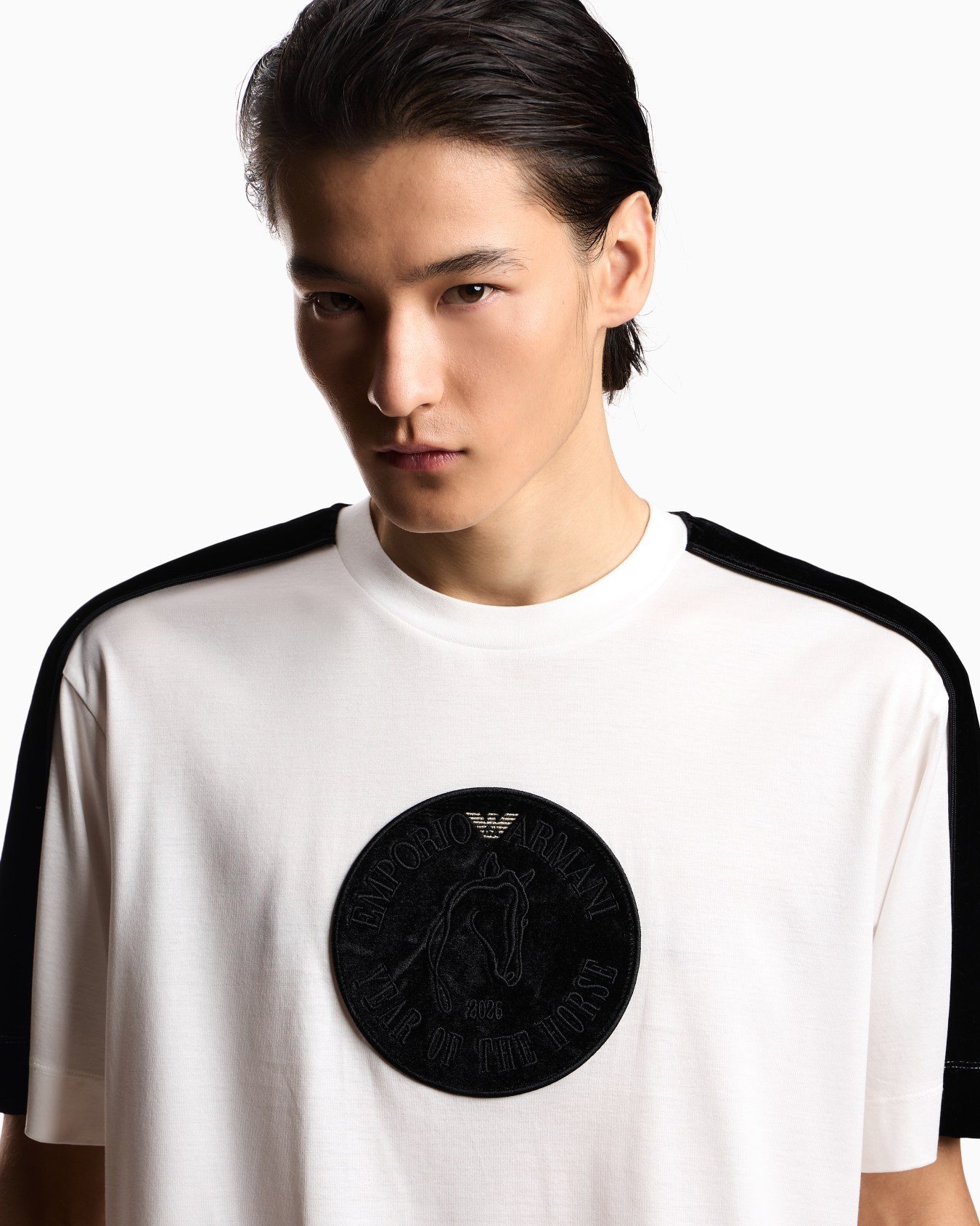 T-shirt in lyocell blend jersey with tape and maxi Lunar New Year patch Slide 4