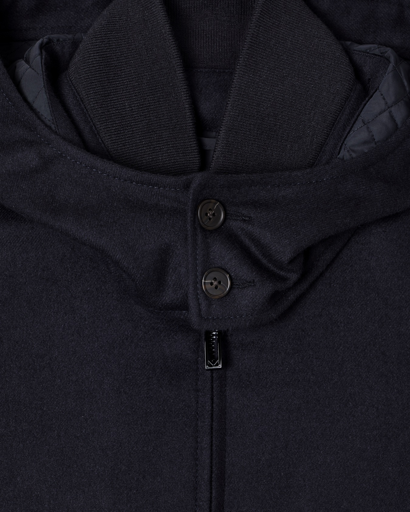 Hooded blouson in virgin wool cloth Slide 4
