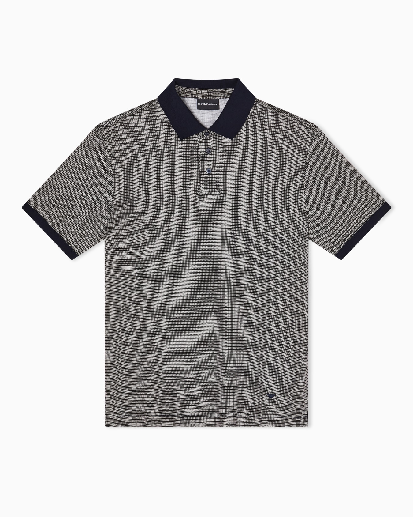 Polo shirt in lyocell blend jersey with all-over micro pattern print Slide 0