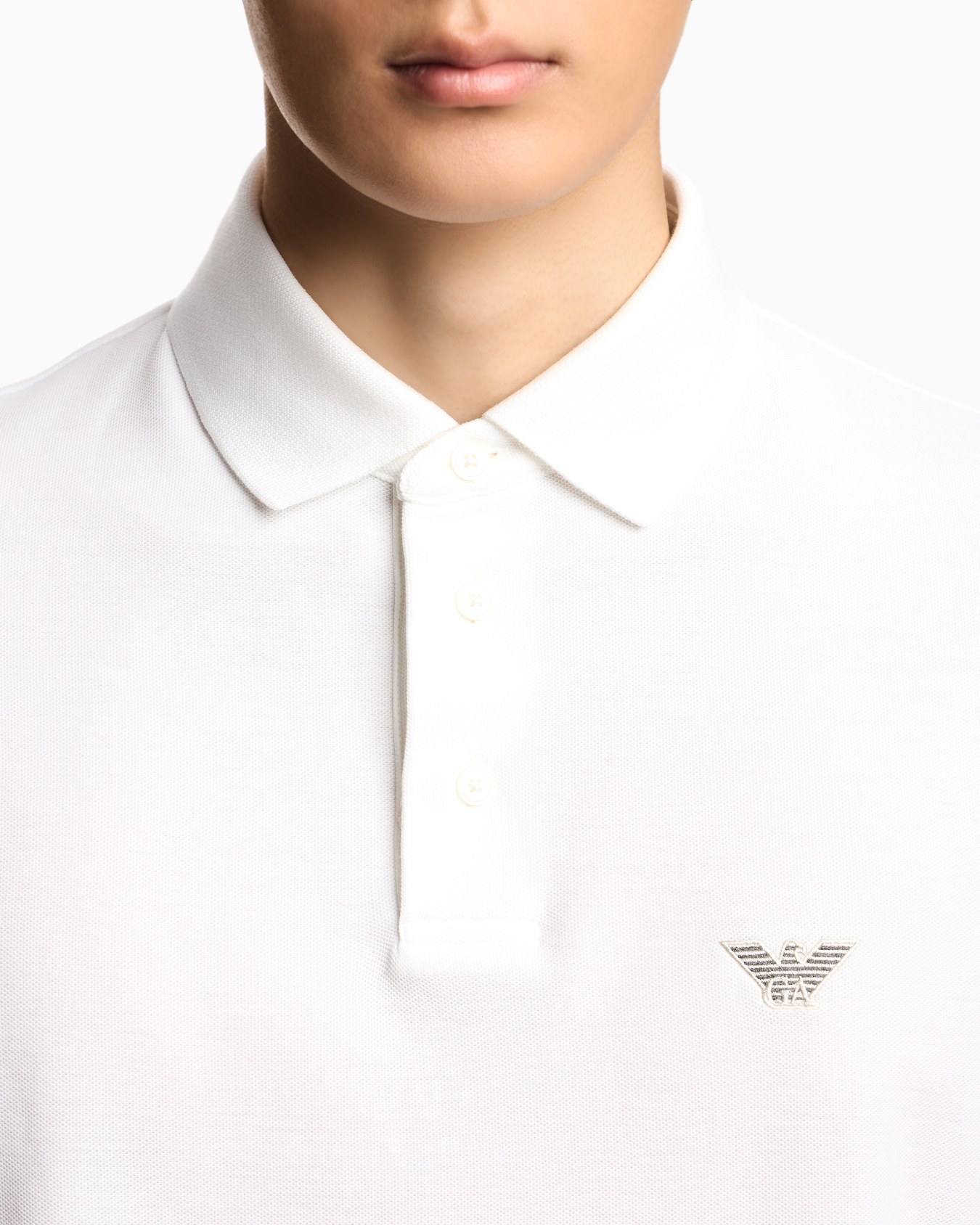 Piqué polo shirt with embroidered eagle Slide 4