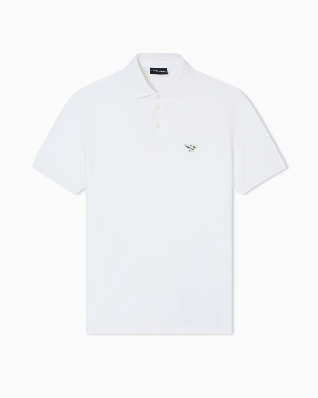 Piqué polo shirt with embroidered eagle Slide 0