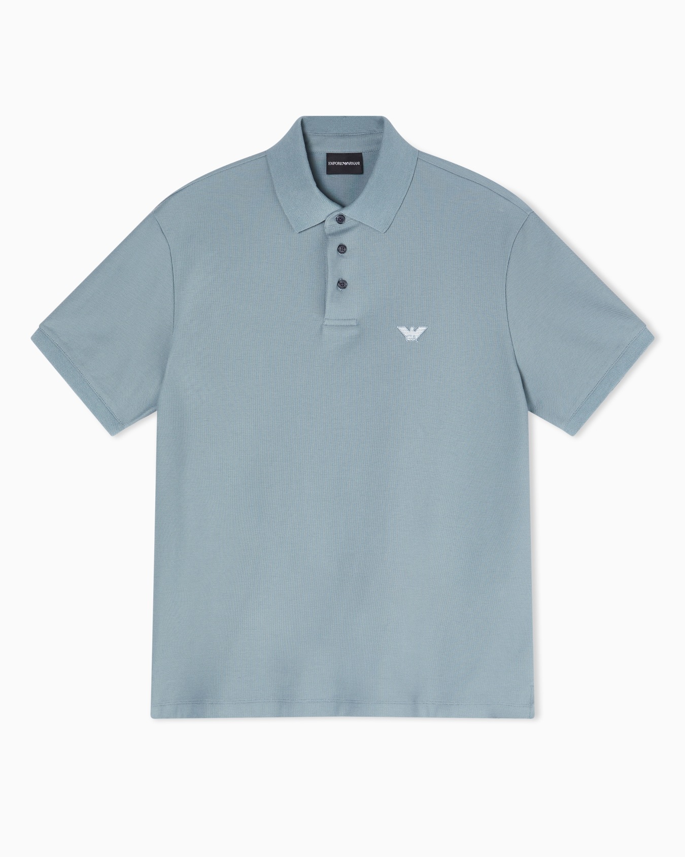 Pique polo shirt with eagle embroidery Slide 0