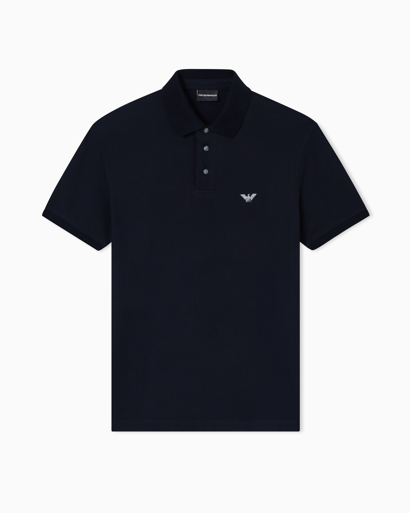 Piqué polo shirt with embroidered eagle Slide 0