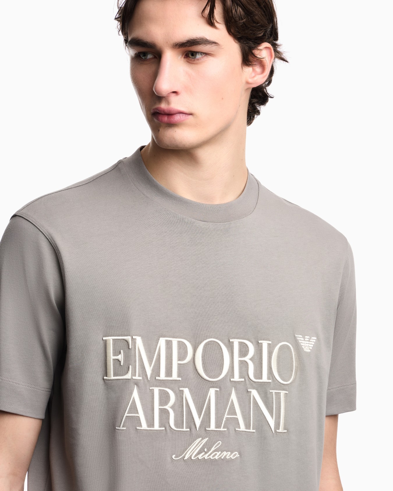 Heavy jersey T-shirt with embossed logo embroidery Slide 4