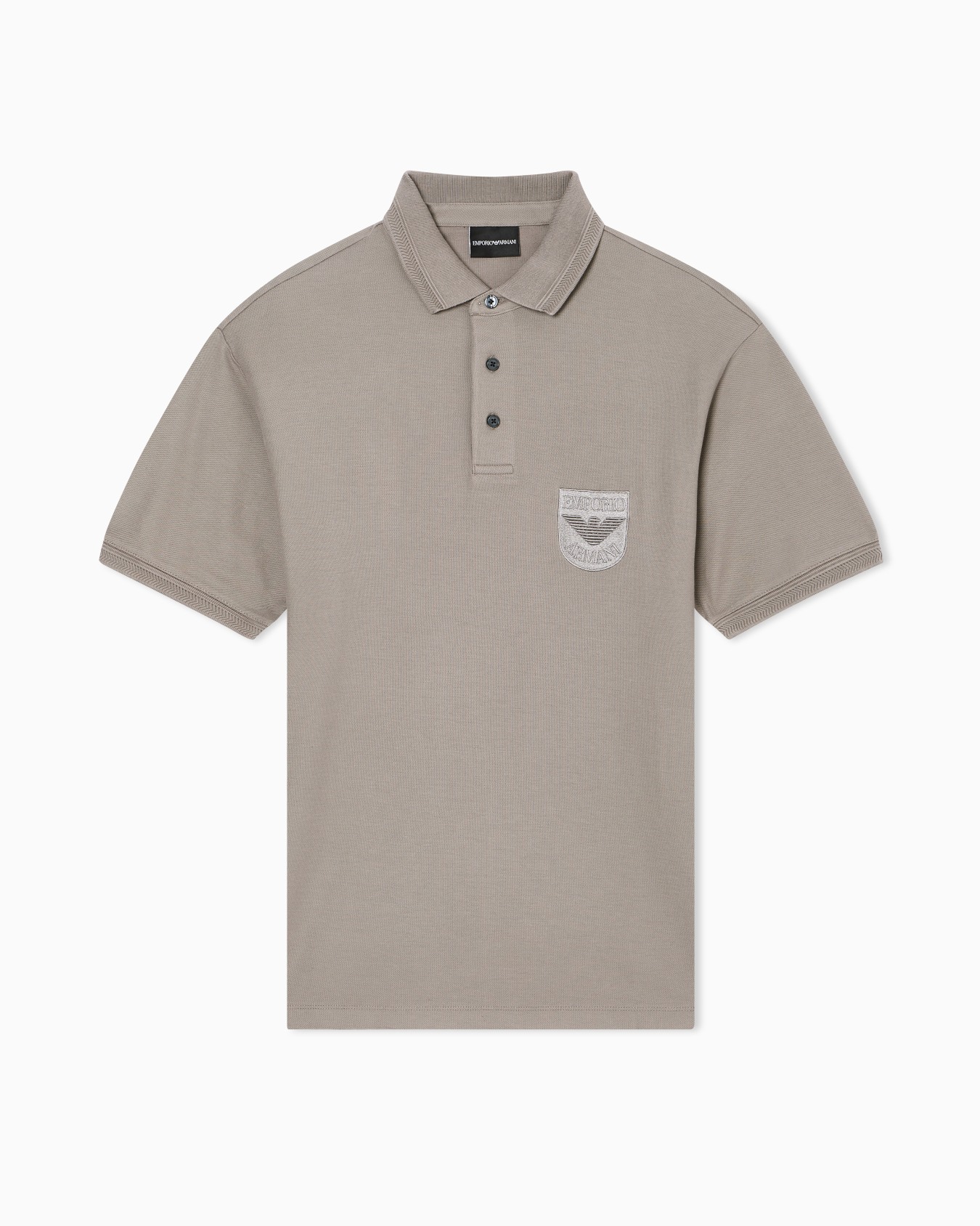Polo de piqué con bordado de escudo Diapositiva 0