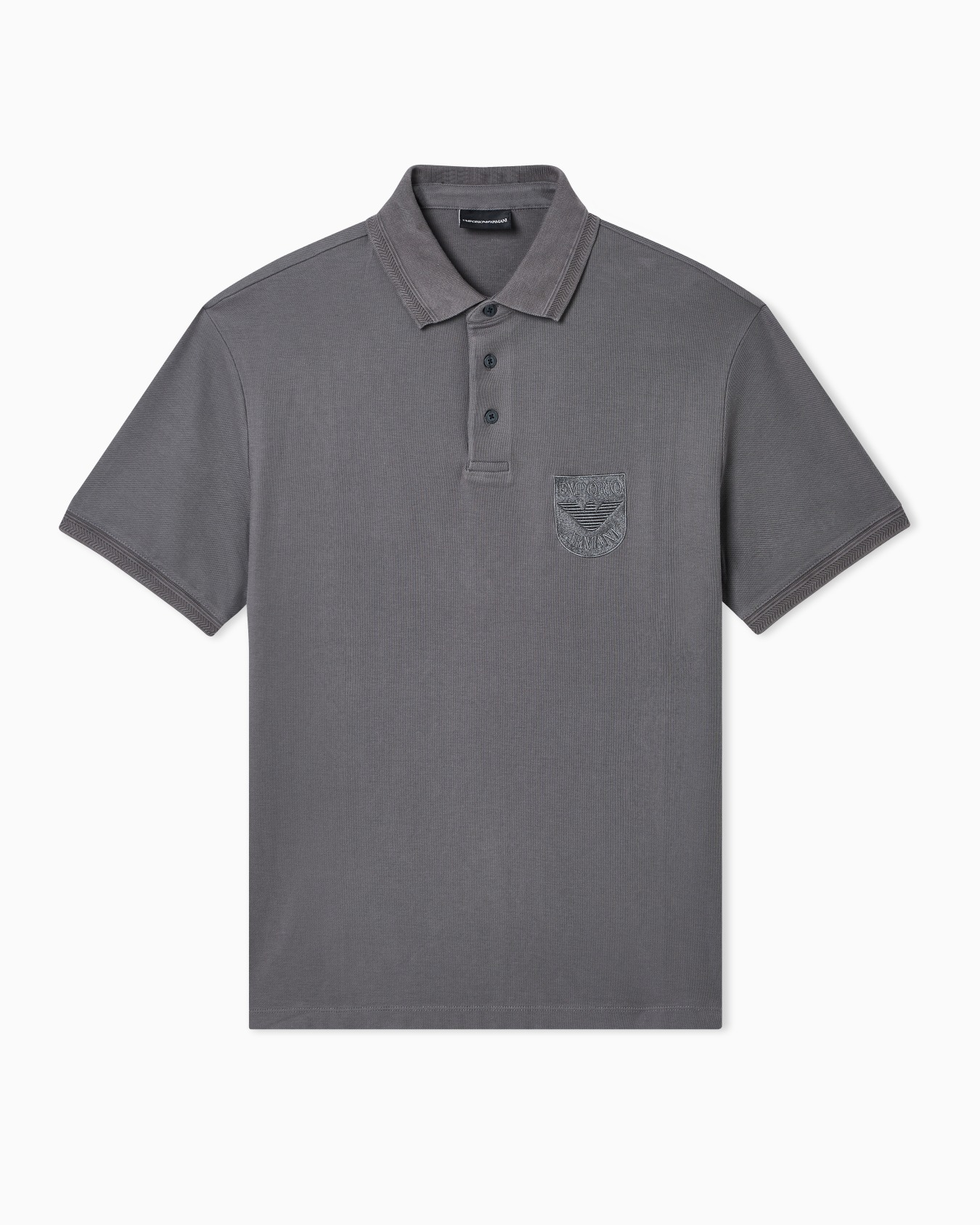 Polo de piqué con bordado de escudo Diapositiva 0