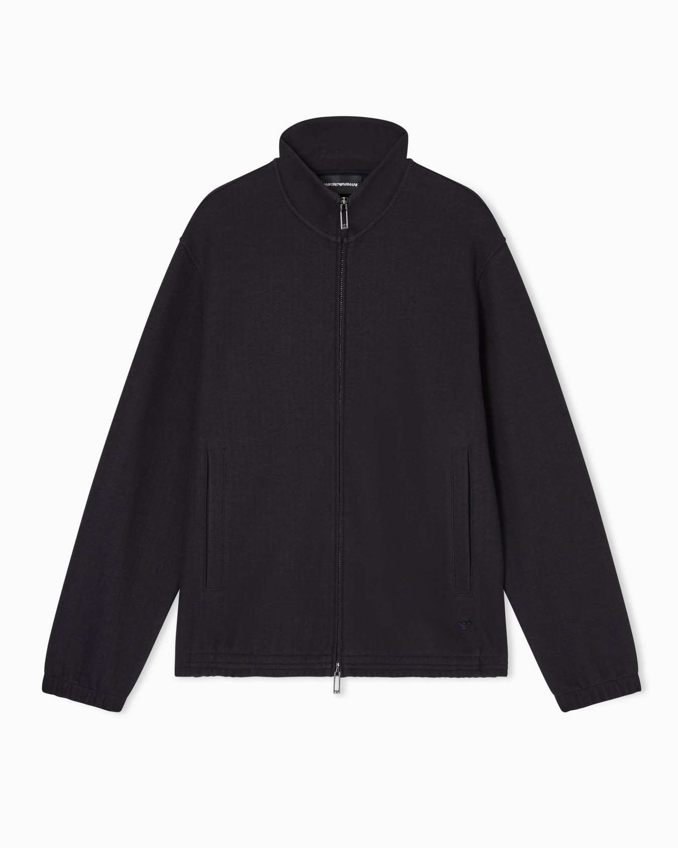 Full zip sweatshirt in lyocell blend jacquard interlock jersey Slide 0