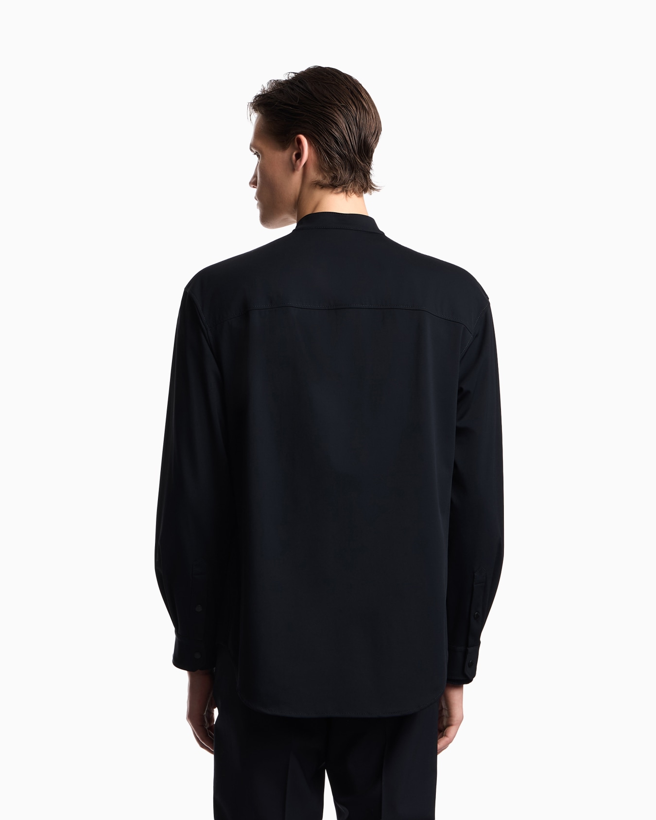 グルカラーシャツ ストレッチナイロン コンシールファスナー スライドする 2