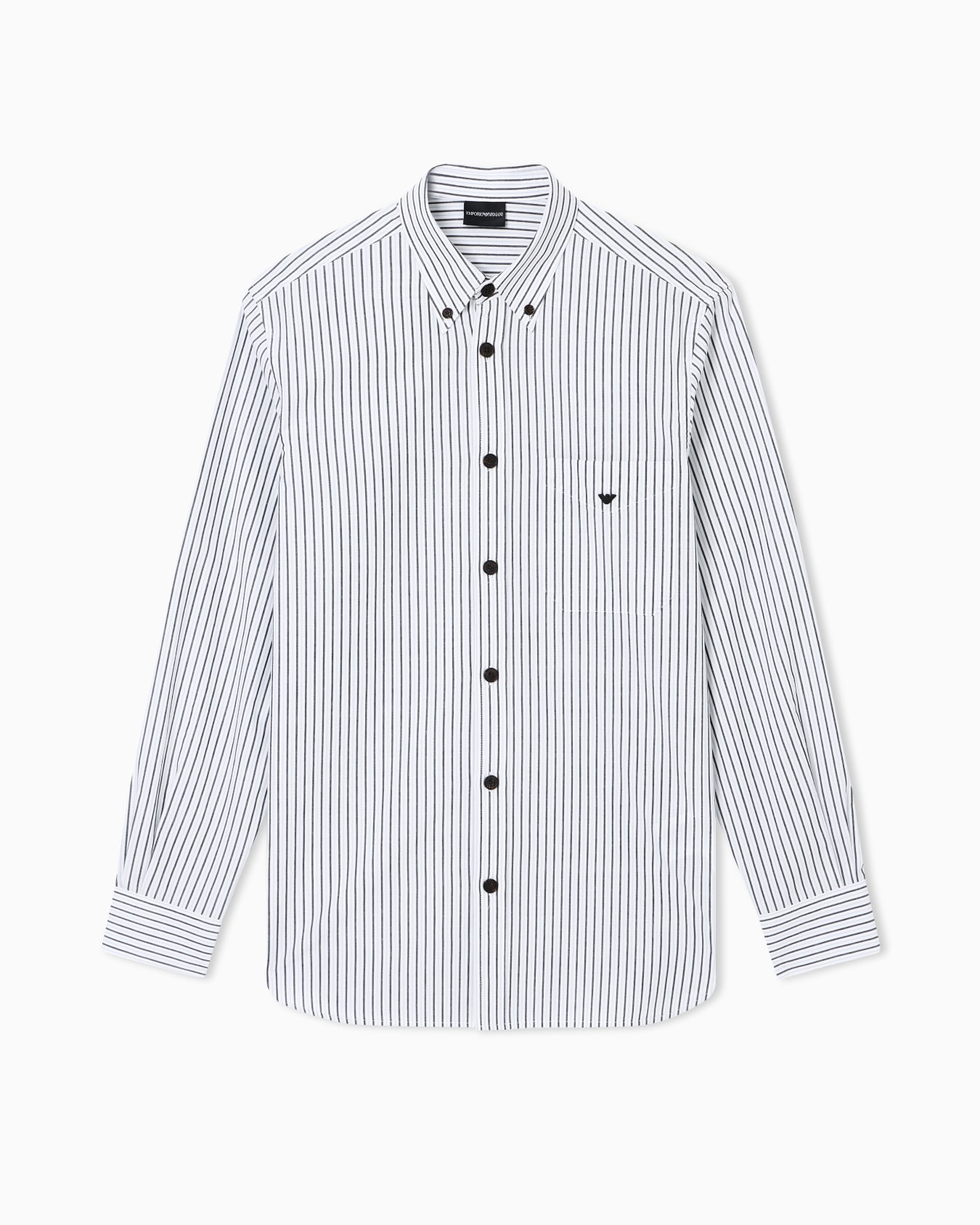 Striped yarn-dyed fabric button-down shirt Slide 0