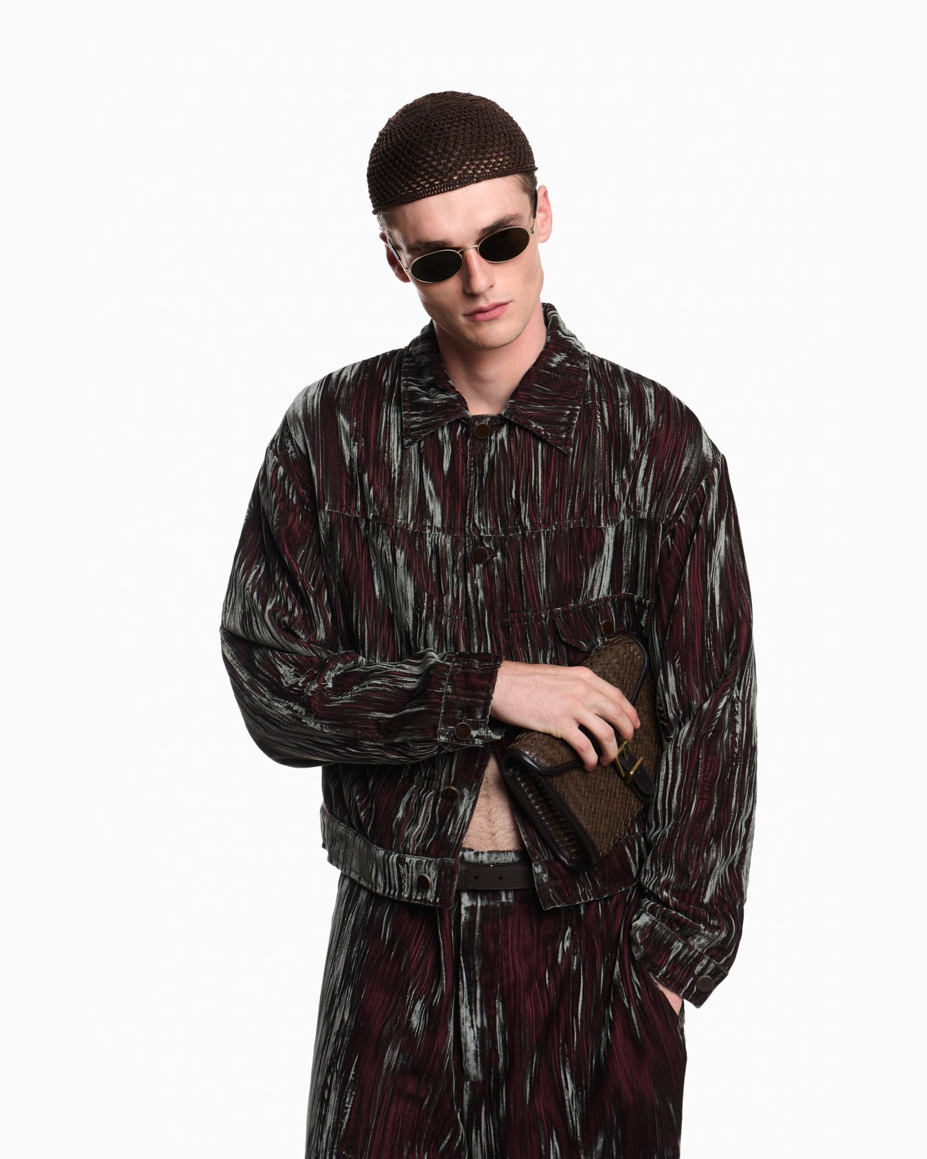 Iridescent froissé velvet blouson Diapositiva 3