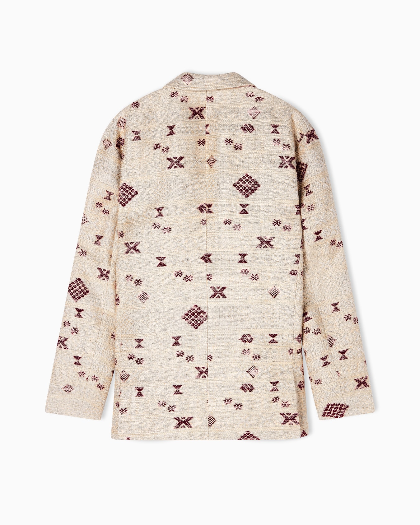 Single-breasted blazer in jacquard fil coupé canvas with ikat motif Slide 2