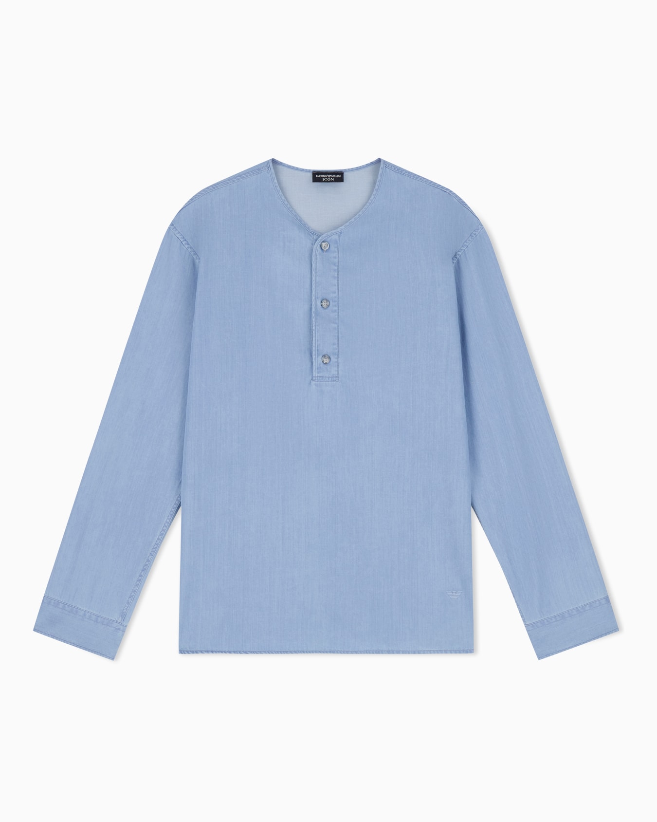 Chemise à col tunisien en denim léger Icon Diapositive 0