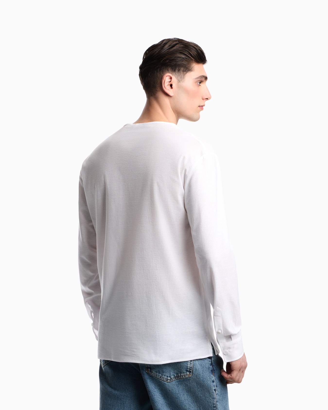 Garment-dyed jersey Henley-collar shirt Slide 3