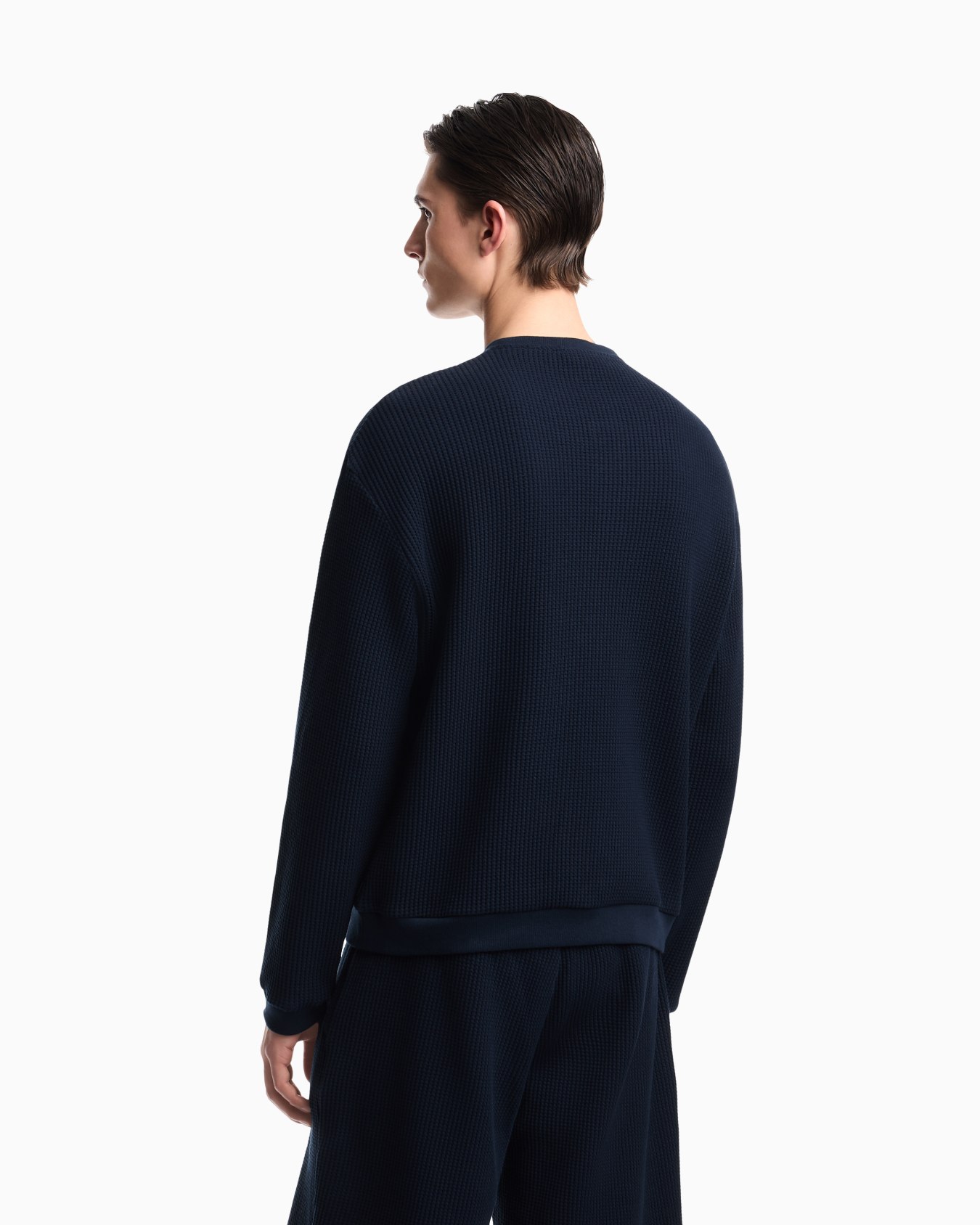Icon jersey-stitch, Henley-collar sweatshirt Slide 3