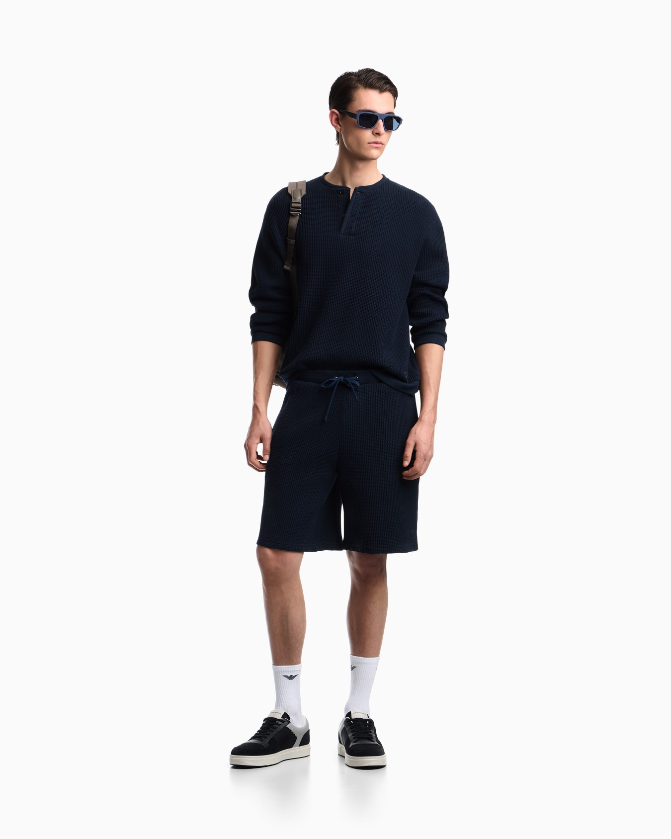 Icon jersey-stitch, Henley-collar sweatshirt Slide 1