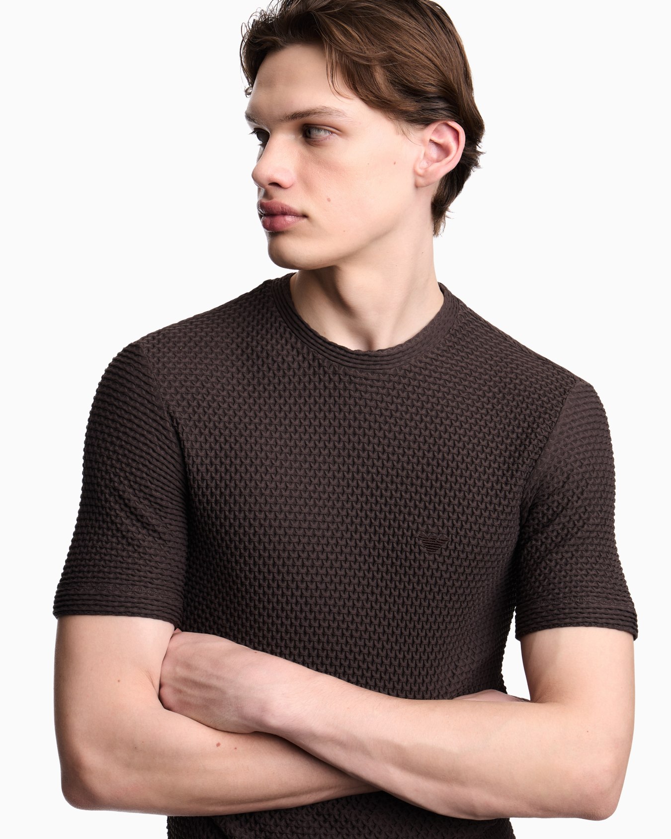 T-shirt in embossed two-way stretch jersey Slide 4