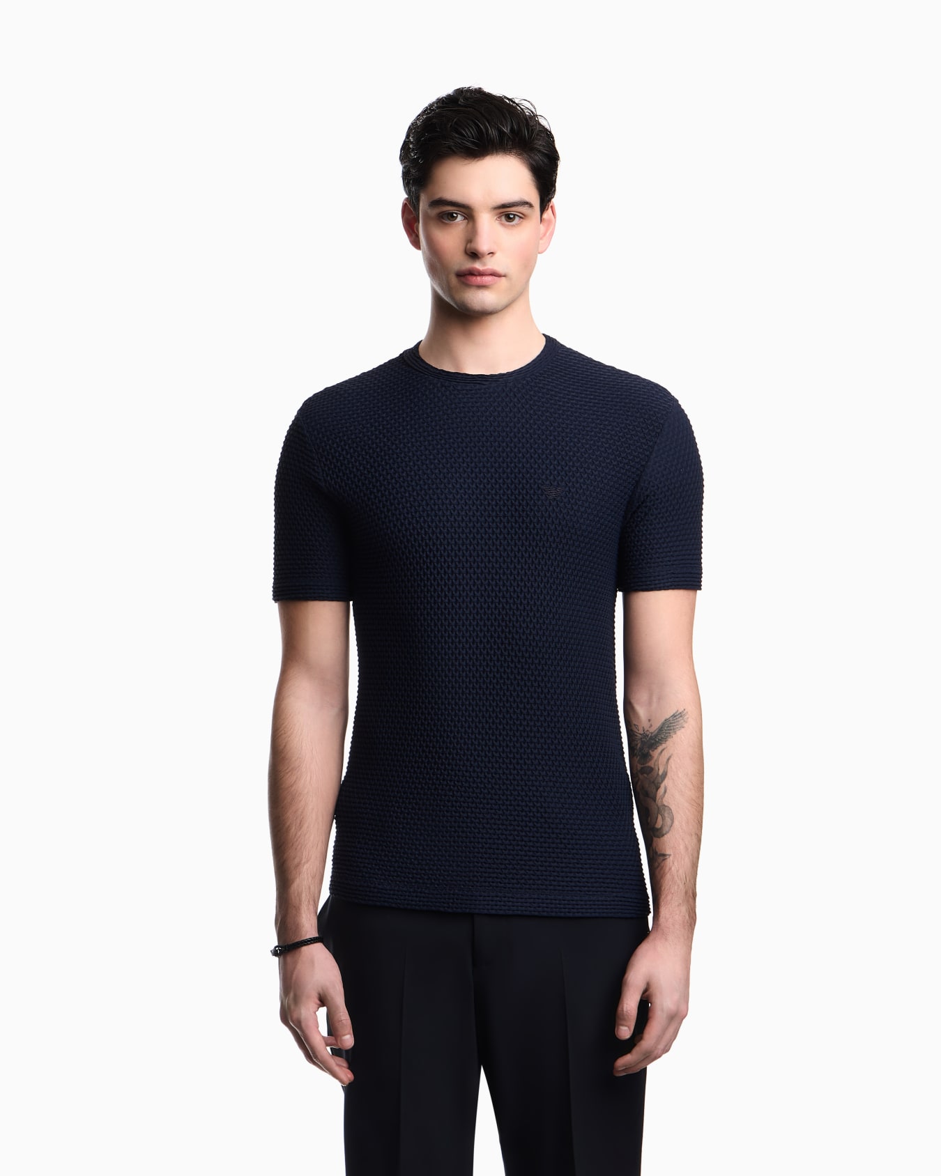 Jersey T-shirt with deep neckline drape Slide 3