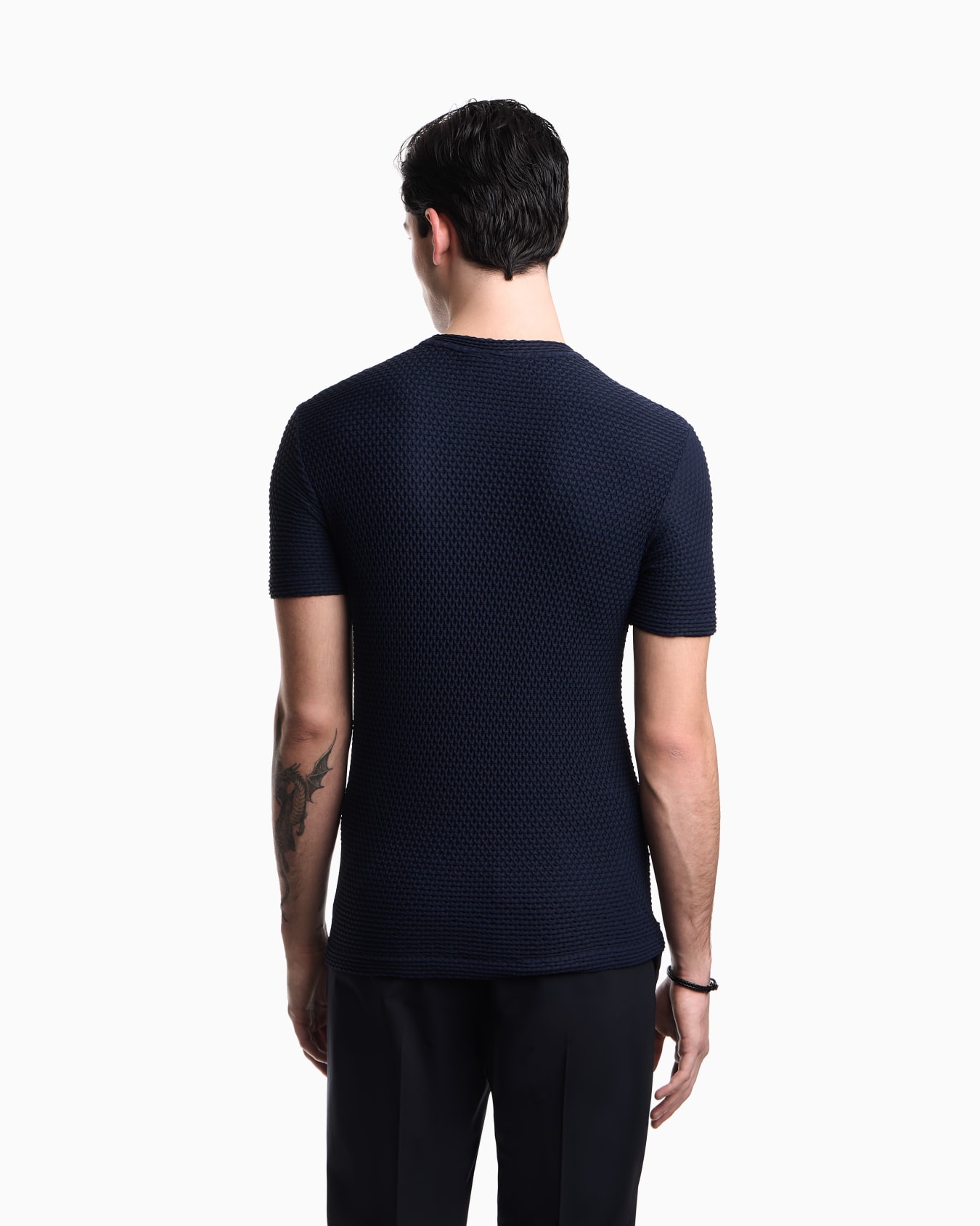 Jersey T-shirt with deep neckline drape Slide 2