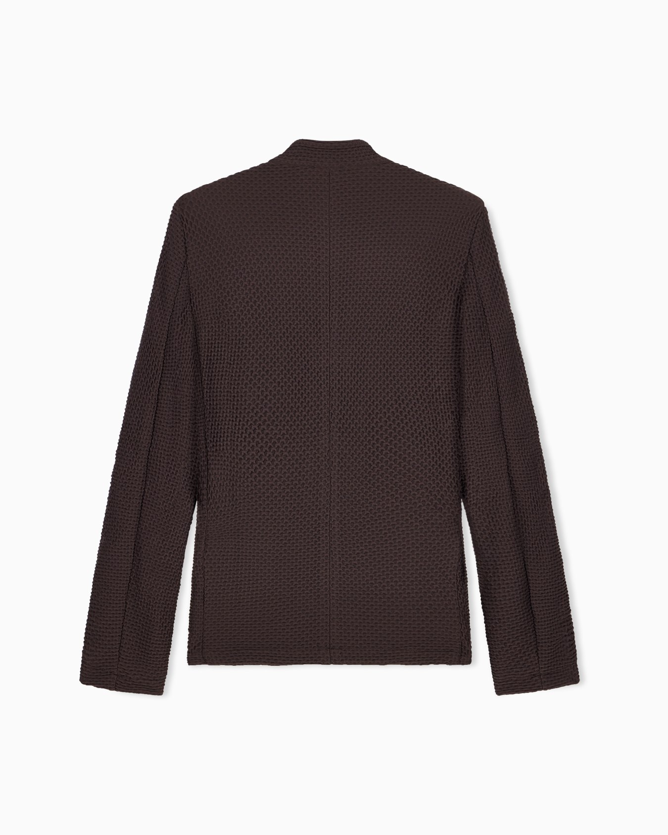 Jacket with off-centre fastening in embossed two-way stretch jersey Slide 2