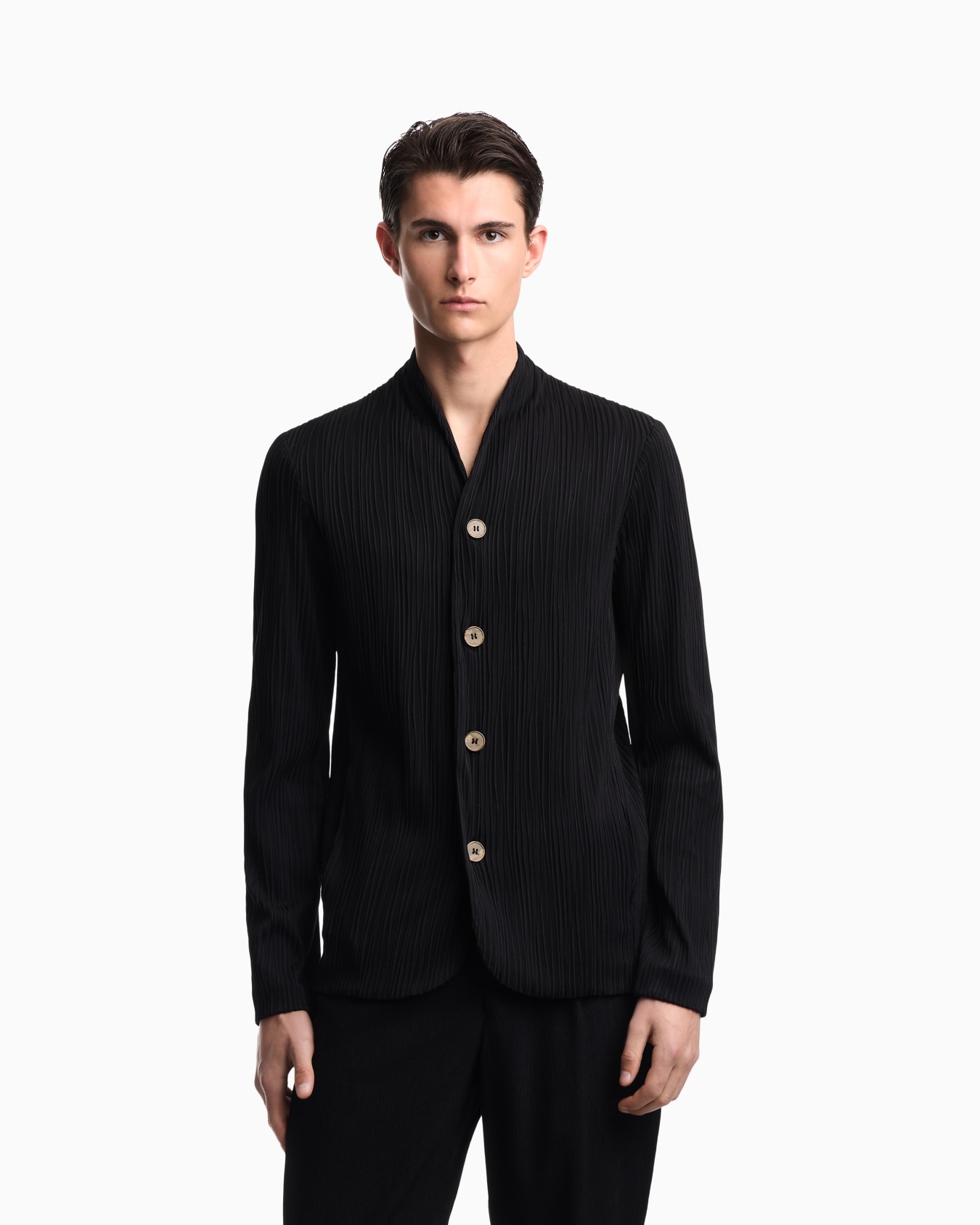 Pleated effect fabric blazer Slide 2