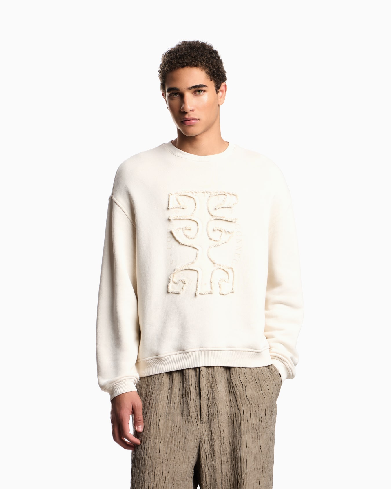 Soft diagonal cotton sweatshirt Slide 3