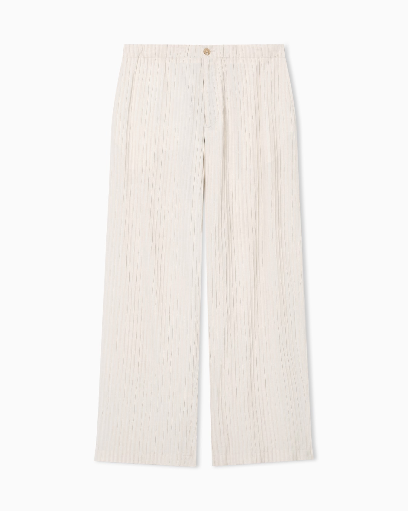 Embossed jacquard trousers with wrinkle effect Slide 0