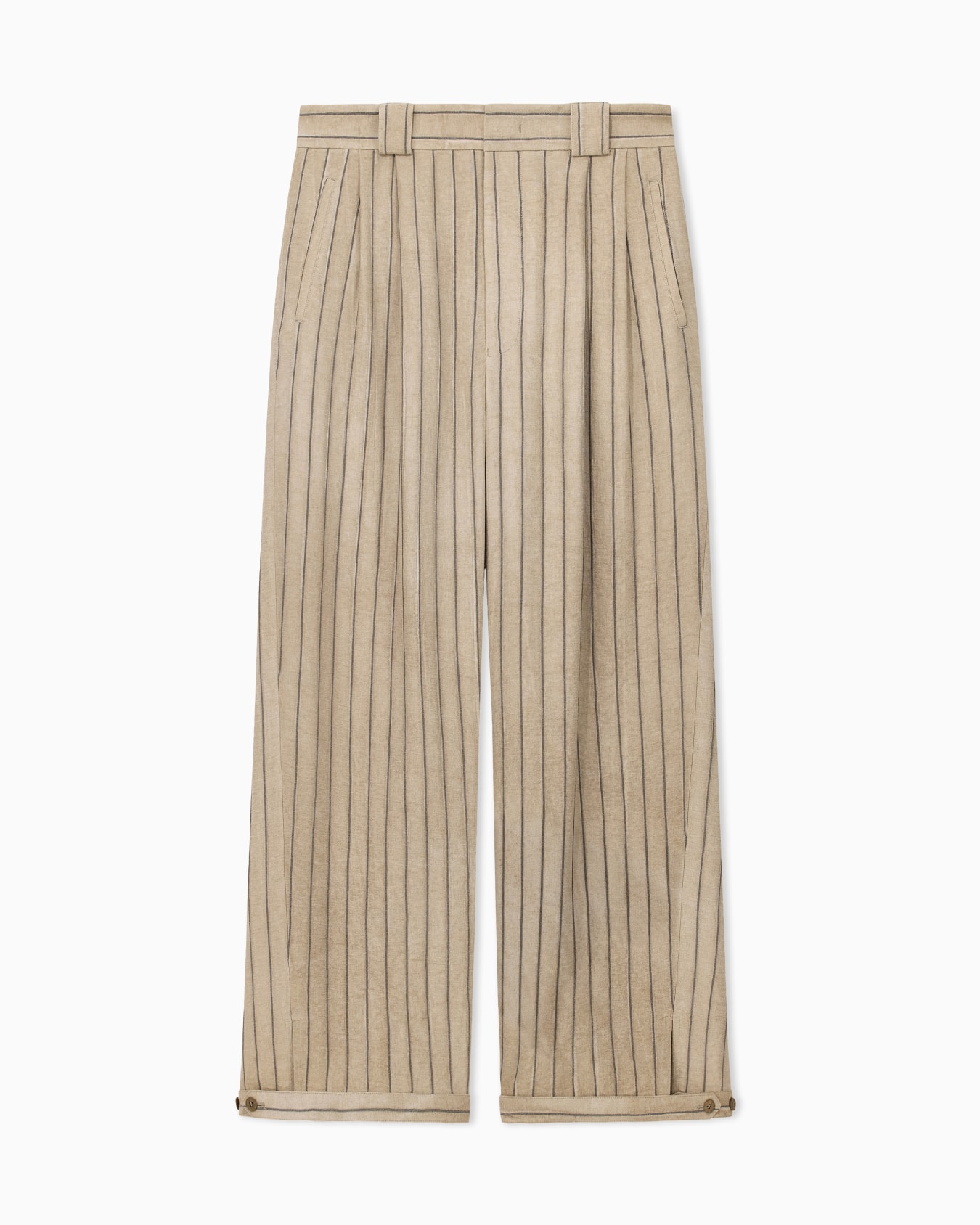 Trousers in cold-dyed canneté fabric Slide 0
