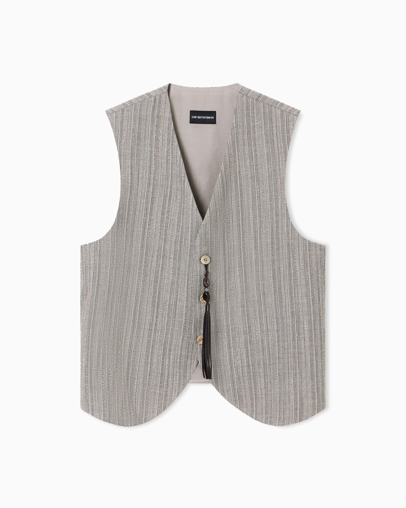 Multi-striped 3D effect jaspé jacquard waistcoat Slide 0